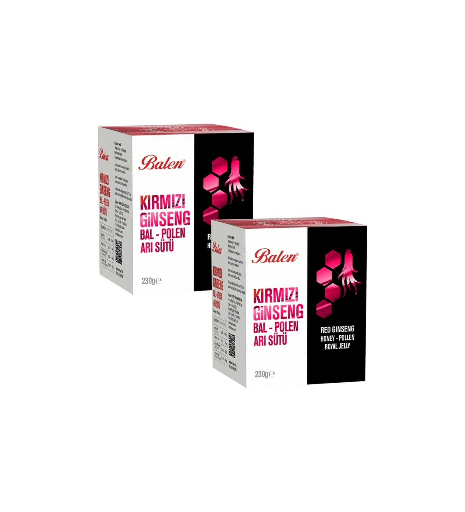 Balen Red Ginseng Honey Pollen Royal Jelly Paste 230 gr X2 Pieces