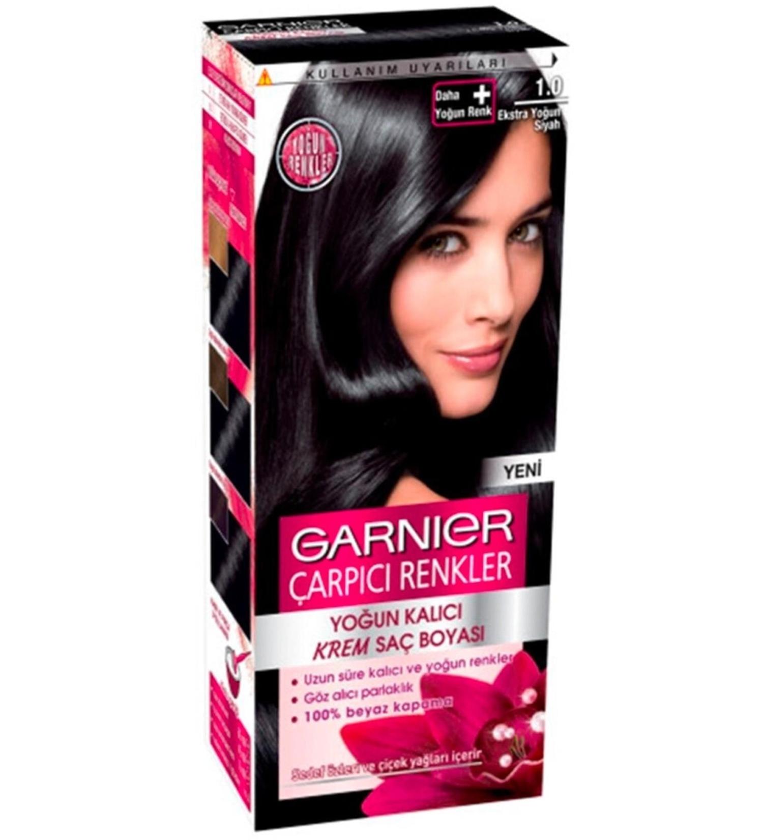 Garnier Brand: Color Naturals Hair Dye Striking Color 1.0 Extra Intense Black Category: Hair Dye