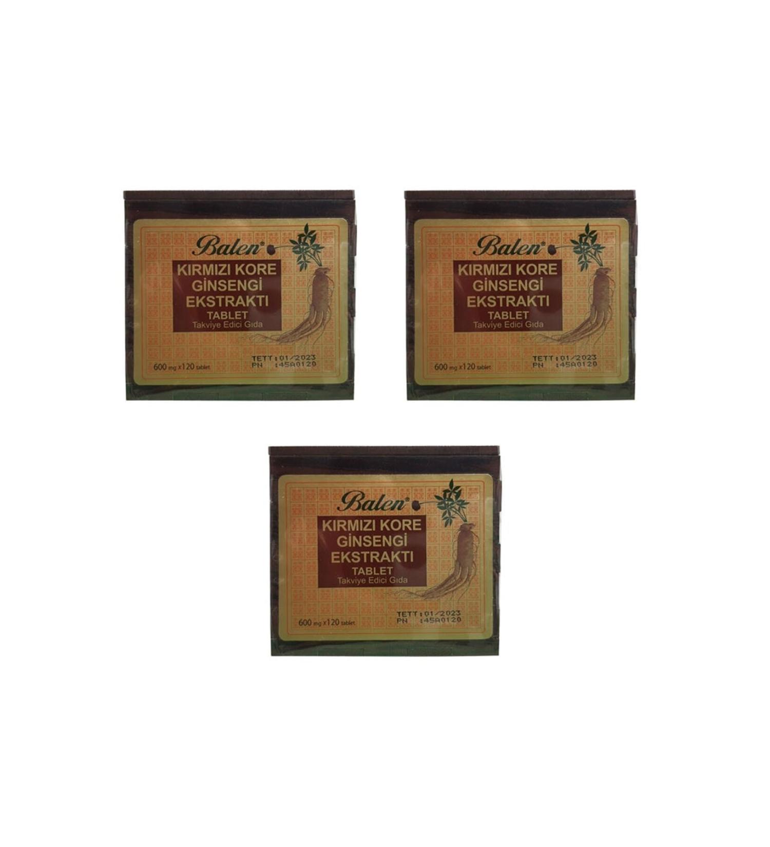 Balen Wooden Box Red Korean Ginseng 600 Mg 120 Tablets 3 Pieces - Buy Online on GoSupps.com