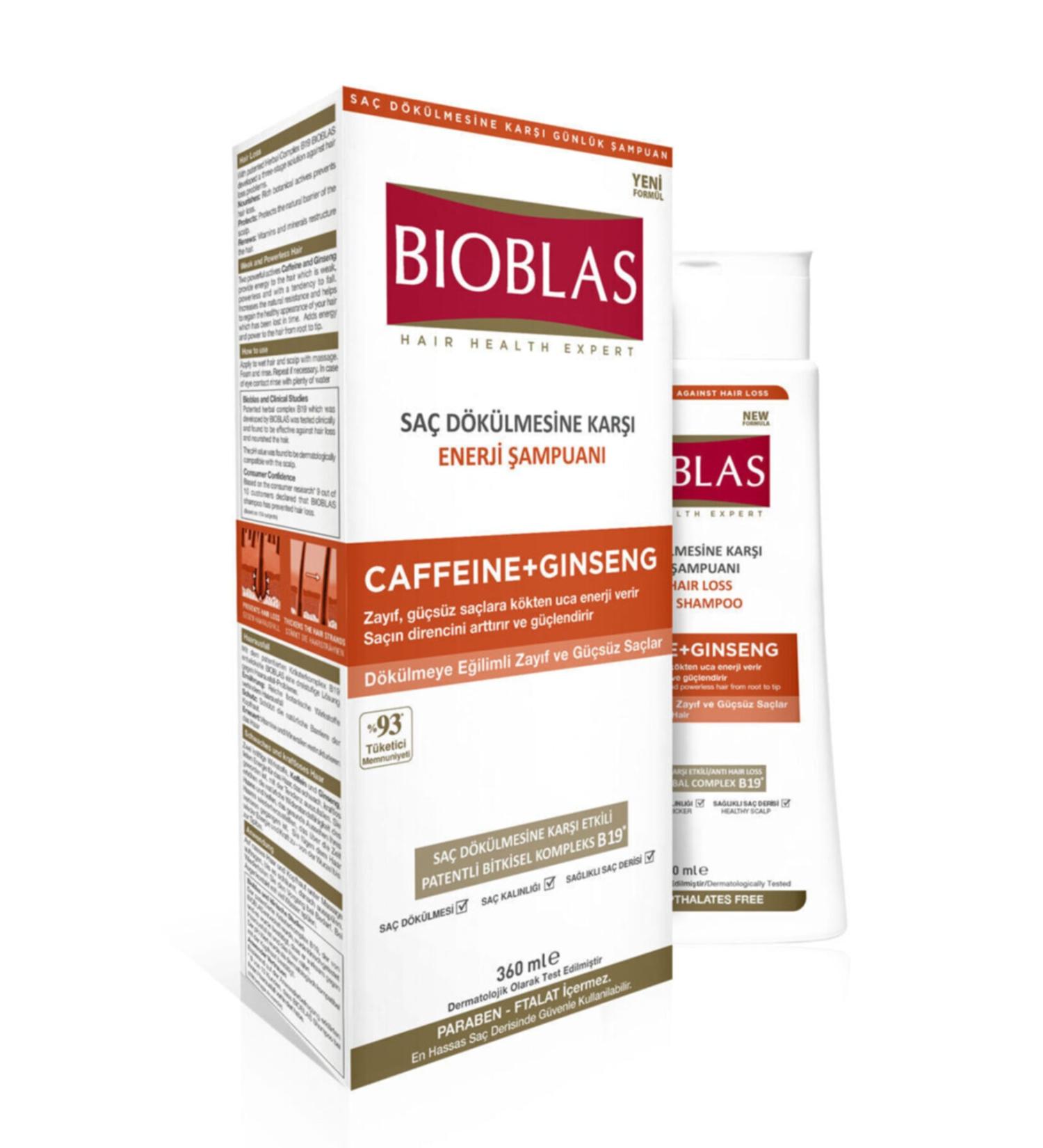 Bioblas Anti Hair Loss Energy Shampoo Caffeine + Ginseng 360 ml