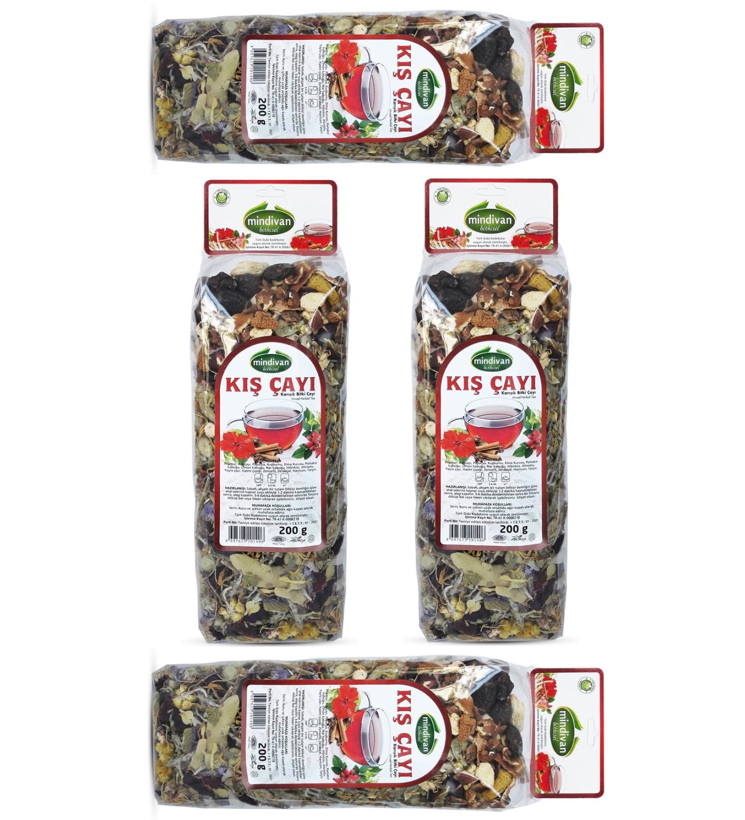 Mindivan Winter Tea 200gr X 4 Pack Mixed Herbal Tea