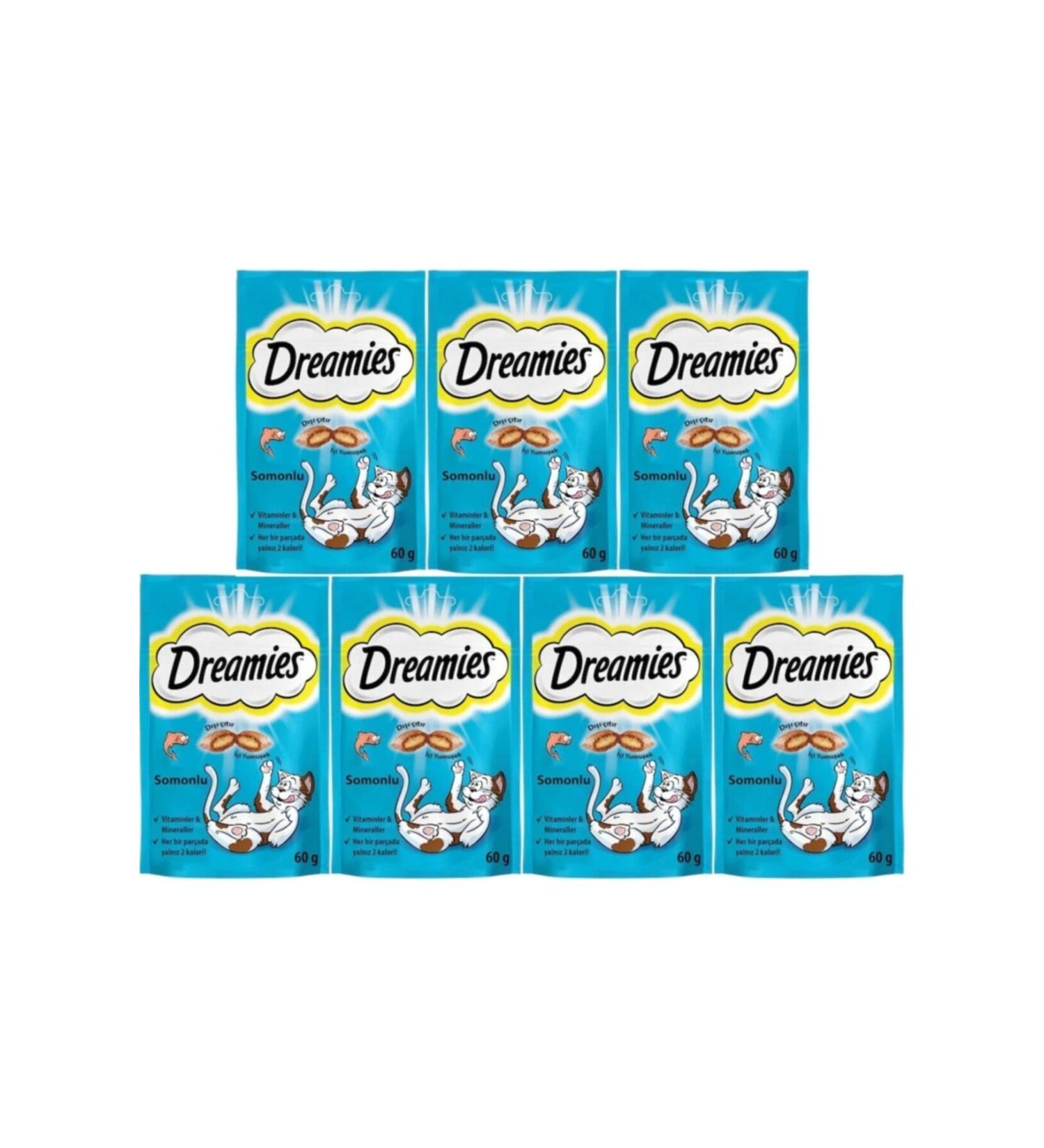 Dreamies Salmon Cat Reward Food 60 Gr 7 Pieces