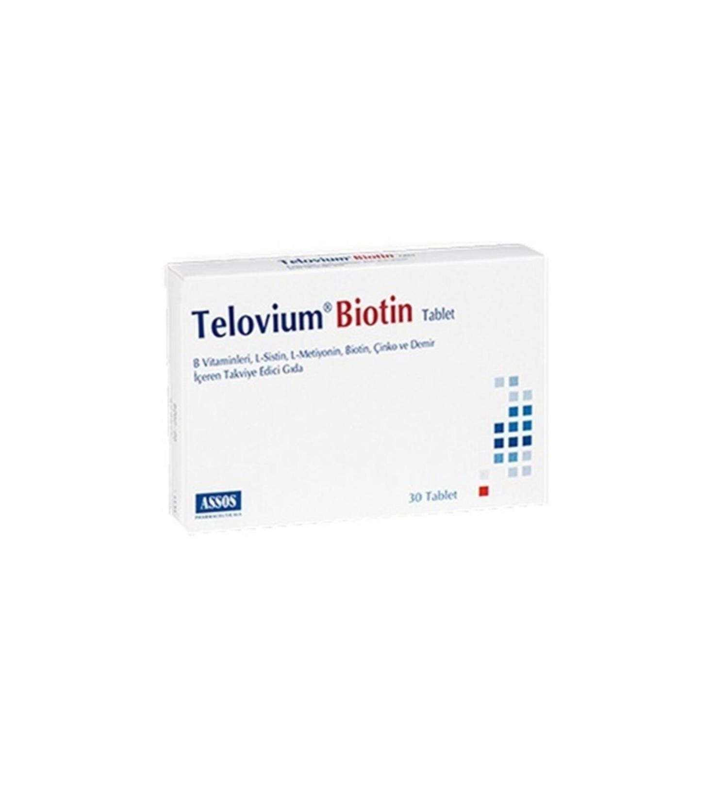 Assos Pharmaceuticals Assos Telovium Biotin 30 Tablets