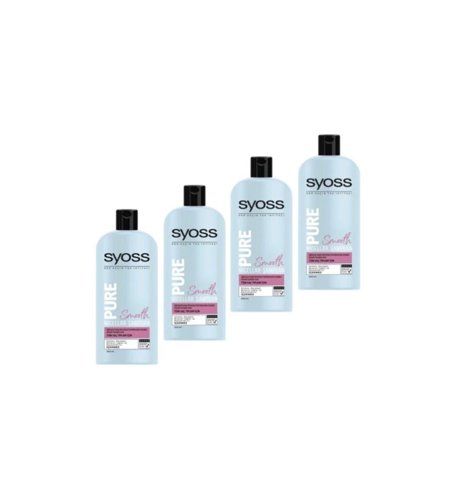 Syoss Shampoo 550 Ml Pure X 4 Pieces