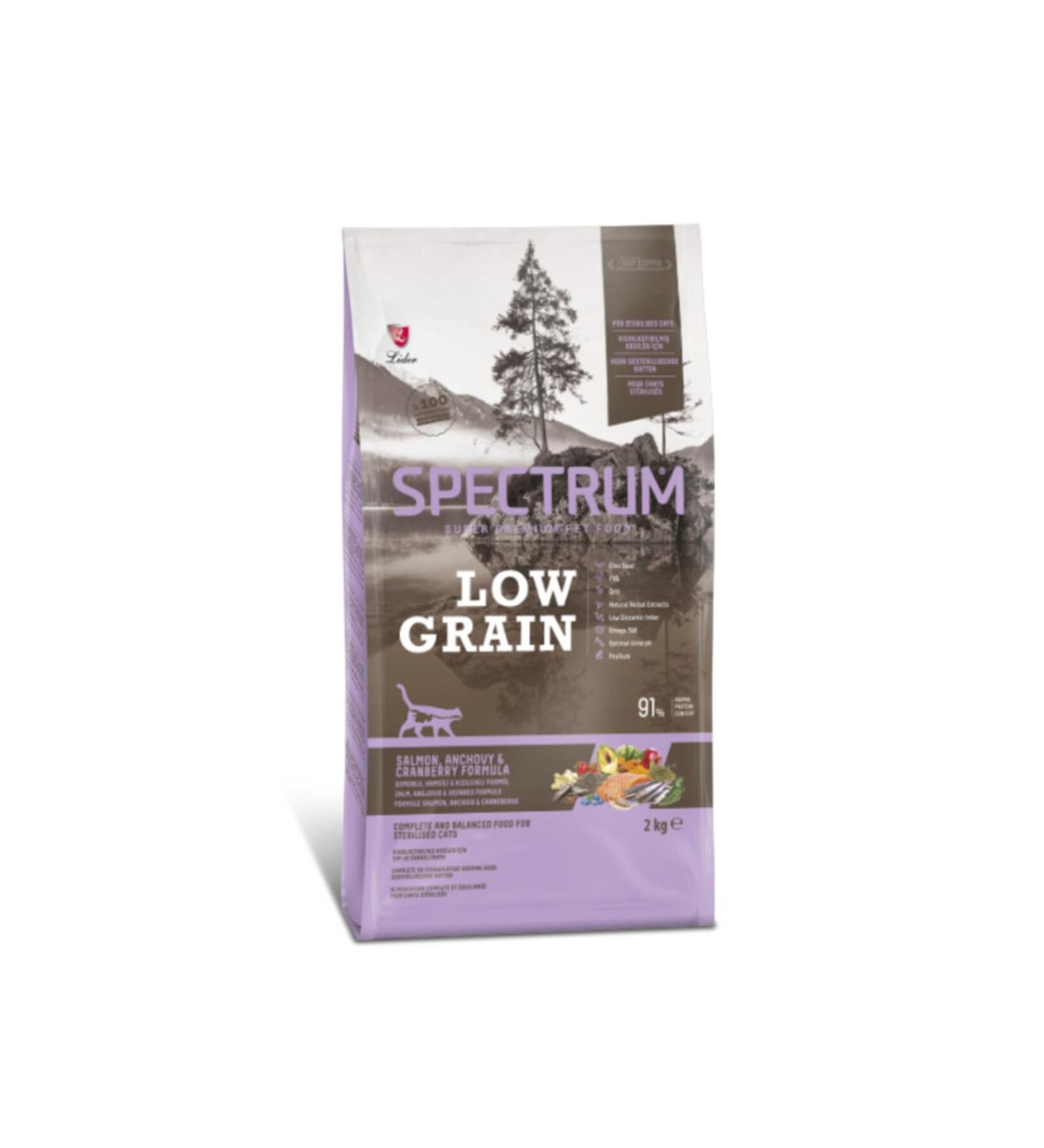 Spectrum Low Grain 2 Kg For Neutered Cats Salmon Anchovy & Cranberry