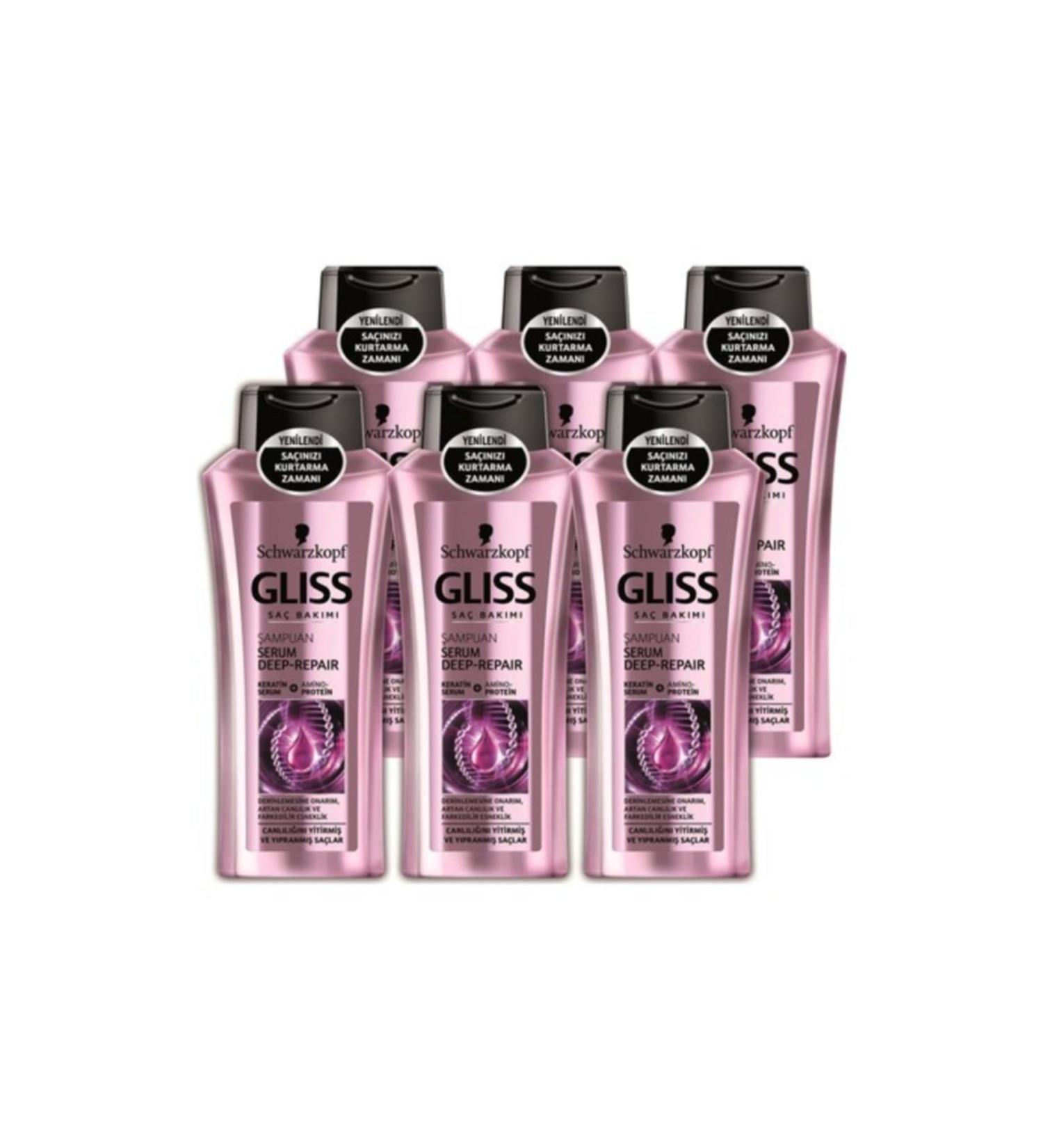 Gliss Serum Deep Repair Shampoo 360 ml X 6 Pieces