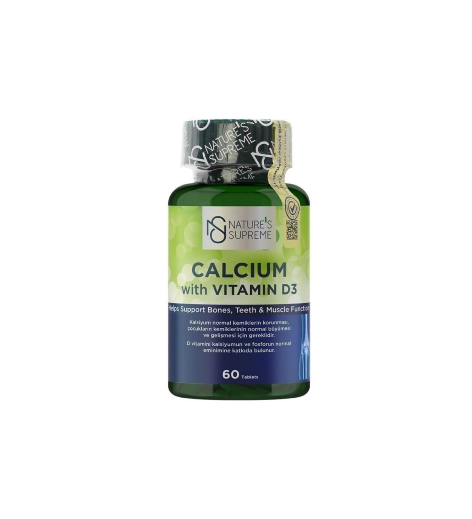Natures Supreme Calcium With Vitamin D3 60 Tablets - Buy Online on GoSupps.com
