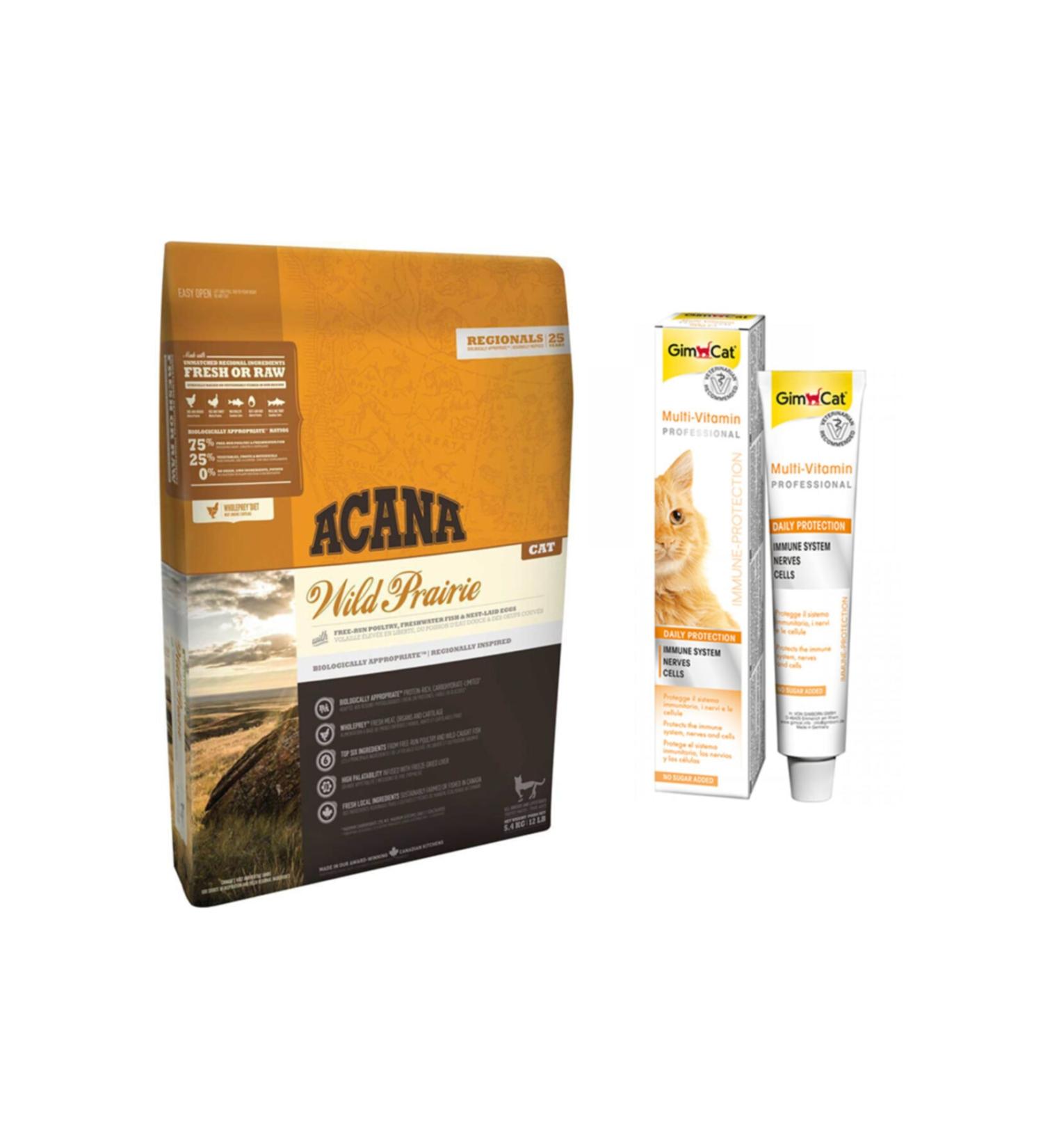 Acana Regionals Wild Prairie Cat Food 1.8 kg + Gimcat Multi Vitamin Cat Paste 20 gr