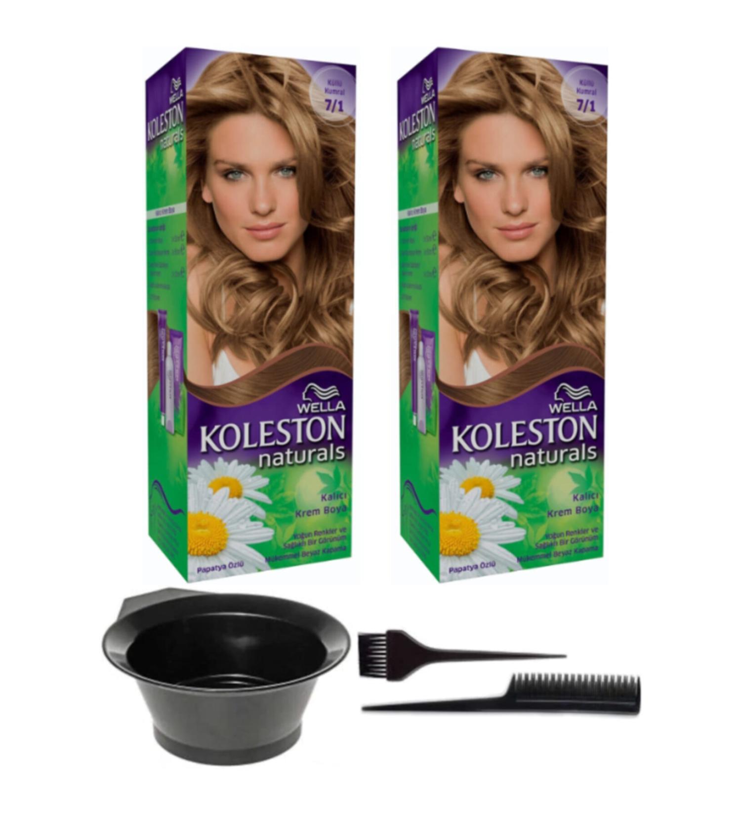 Wella 2-Piece Koleston Naturals 7/1 Ash Blonde Permanent Cream Hair Coloring Set 7681355461471