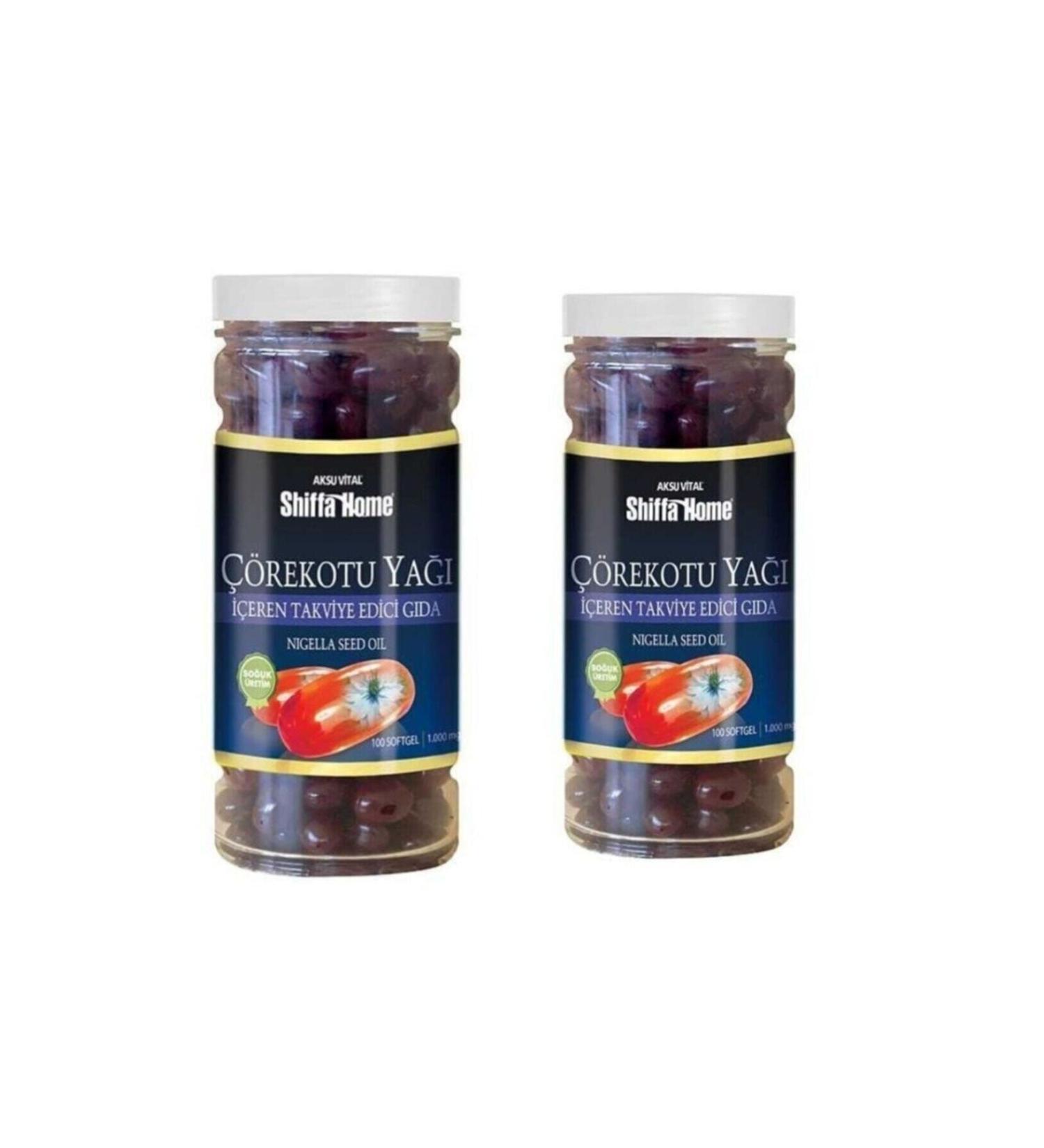 Shiffa Home 2 Boxes Aksu Vital Black Cumin Oil Black Cumin 1000 mg X 100 Softgel X 2