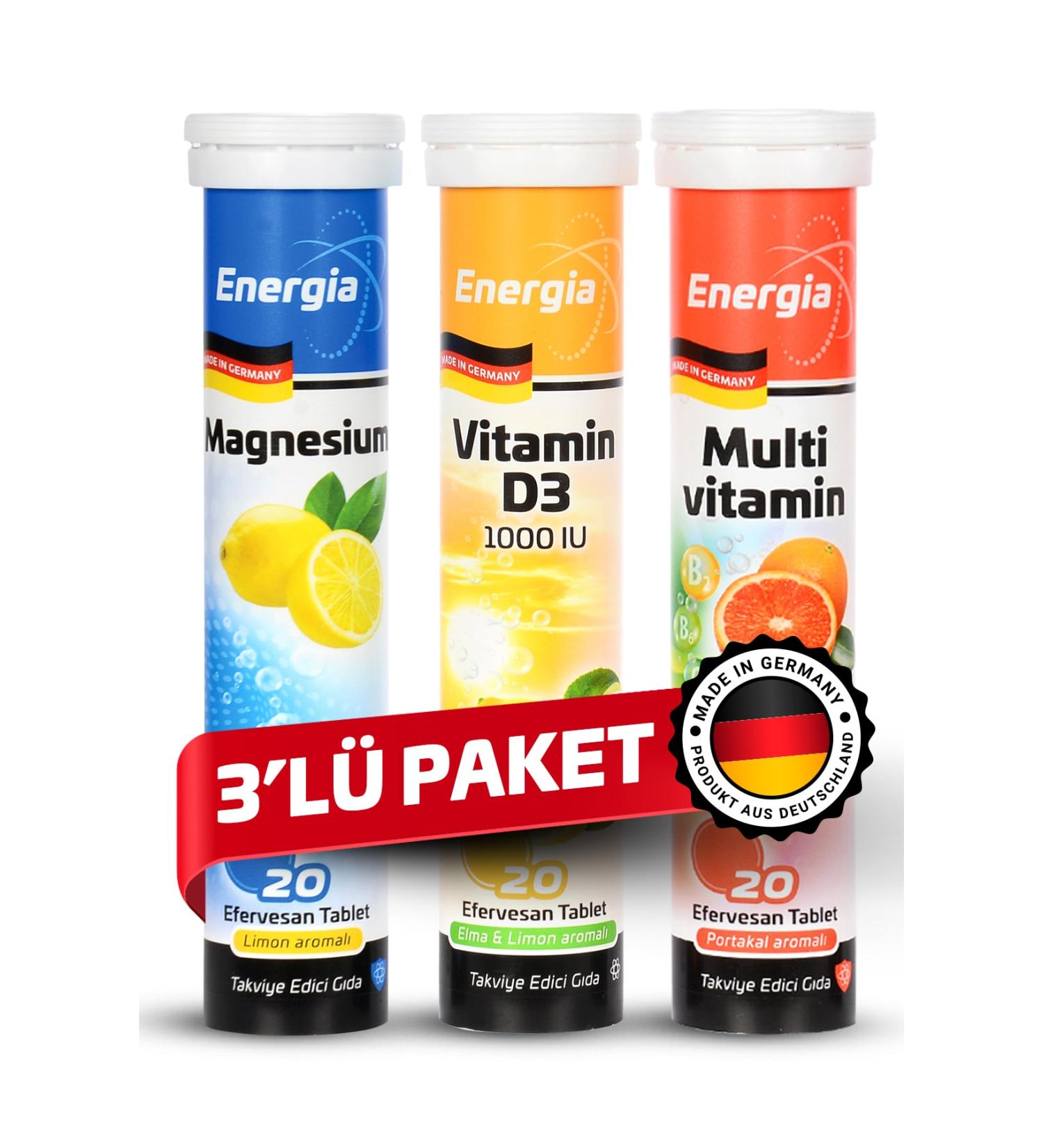 Energia Magnesium + Vitamin D + Multivitamin Children's Effervescent Tablet Supplementary Food