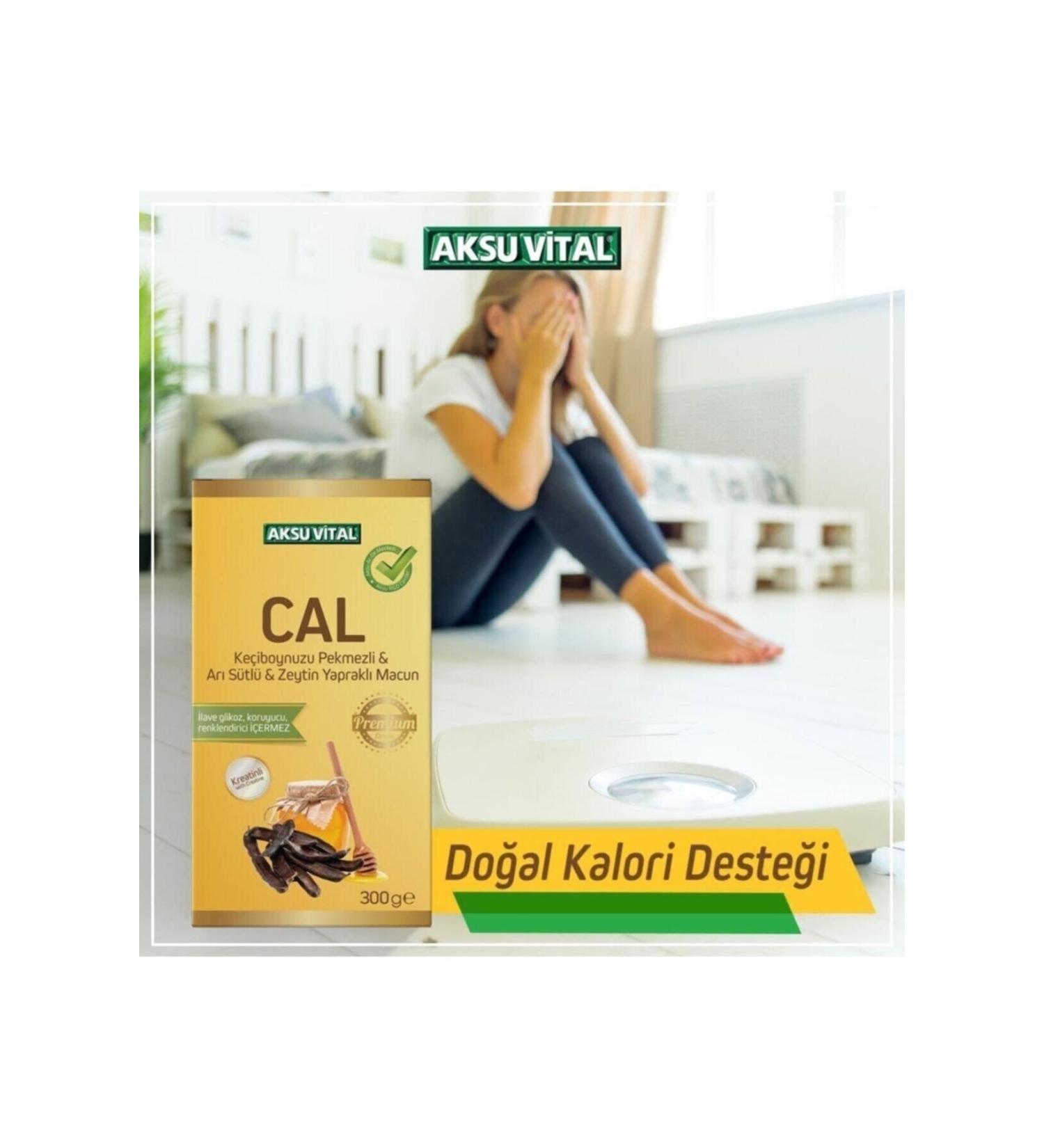 Aksu Vital Cal Carob Molasses Royal Jelly and Olive Leaf (Weight Gainer) Paste 300 Gr