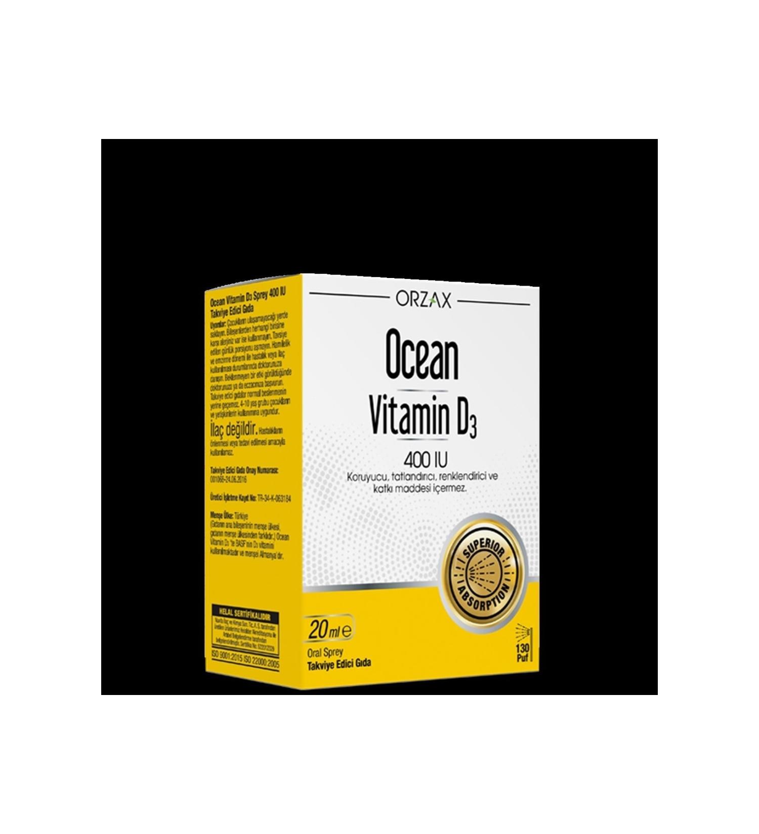 Ocean Vitamin D3 400 Iu 20 ml Spray (MIAD:02/2024)