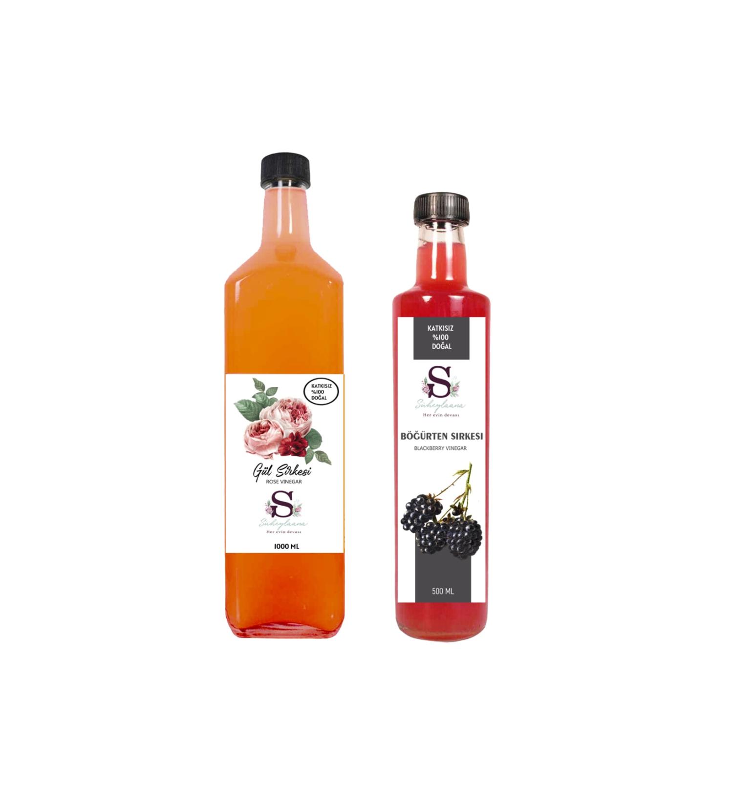 Suheylaana Natural Rose Vinegar 1000 Ml And Natural Blackberry Vinegar 500 Ml