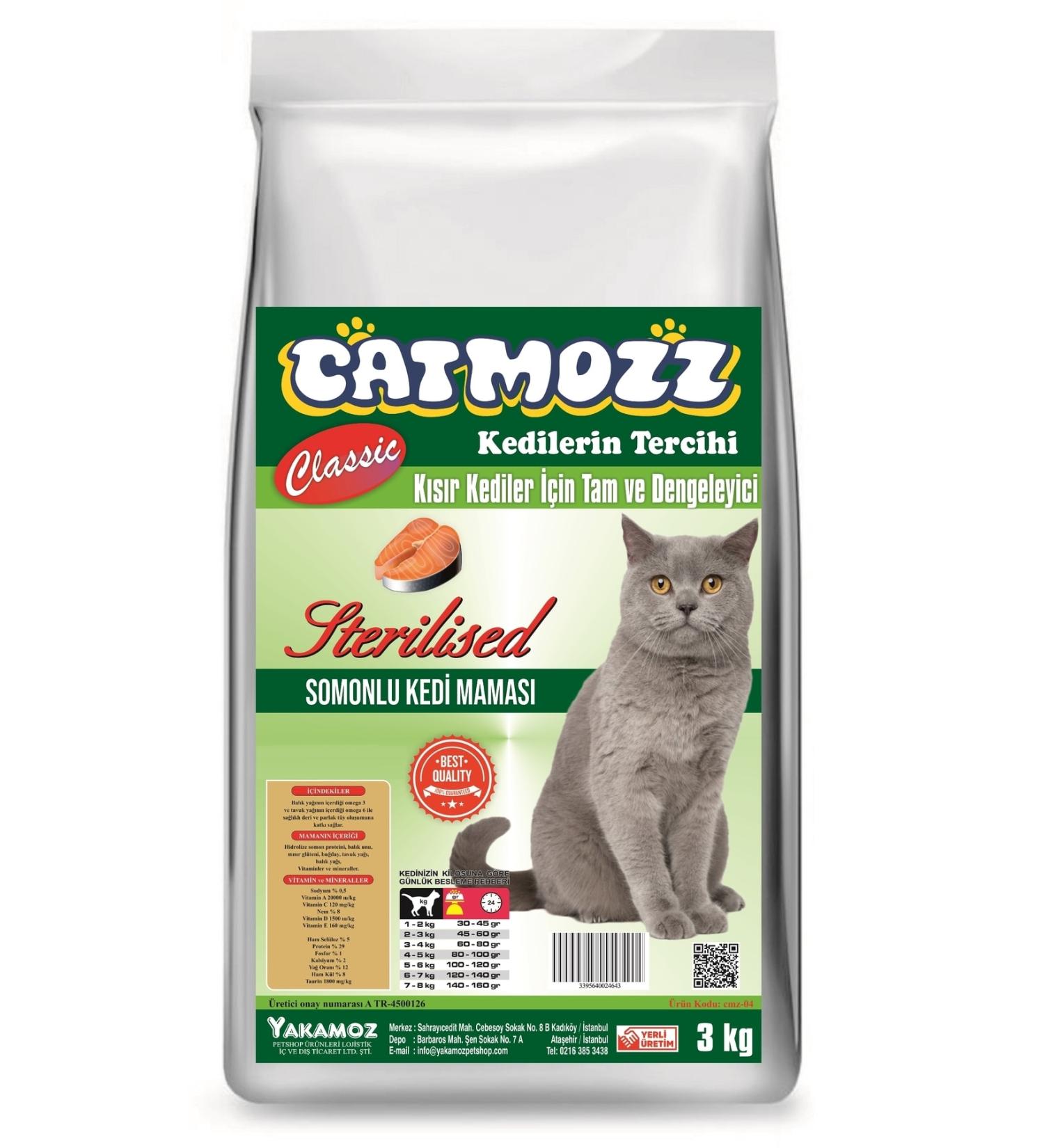 CatMozz Classic Salmon Sterilized Adult Cat Food 3 Kg