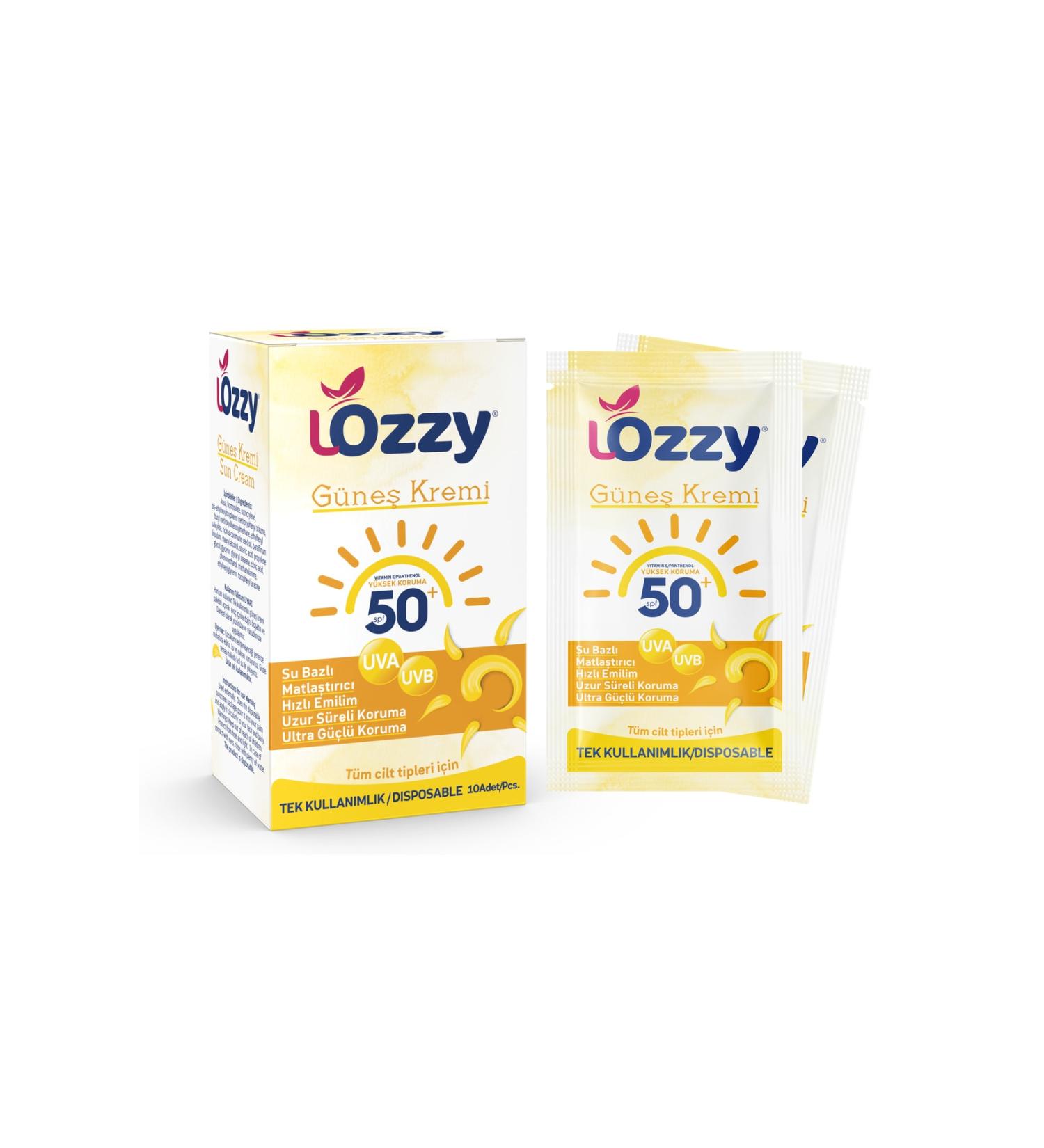 Lozzy Spf 50 High Protection Face and Body Sun Cream for All Skin Types (Disposable)