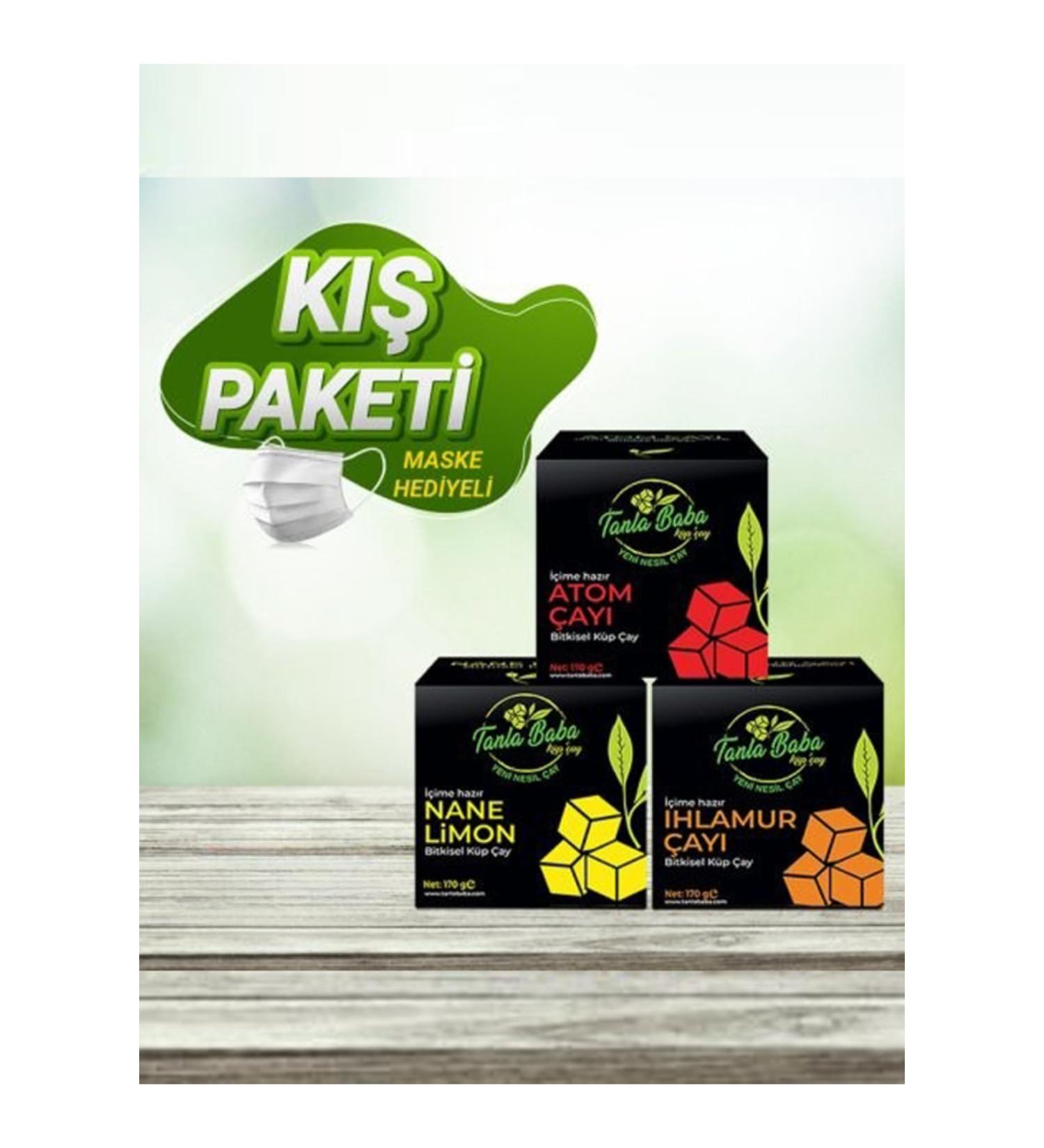 TanlaBaba Cube Tea 3-Piece Winter Package Atom Mint Lemon Linden Natural Tea Herbal Tea Herbal Tea - Buy Online on GoSupps.com