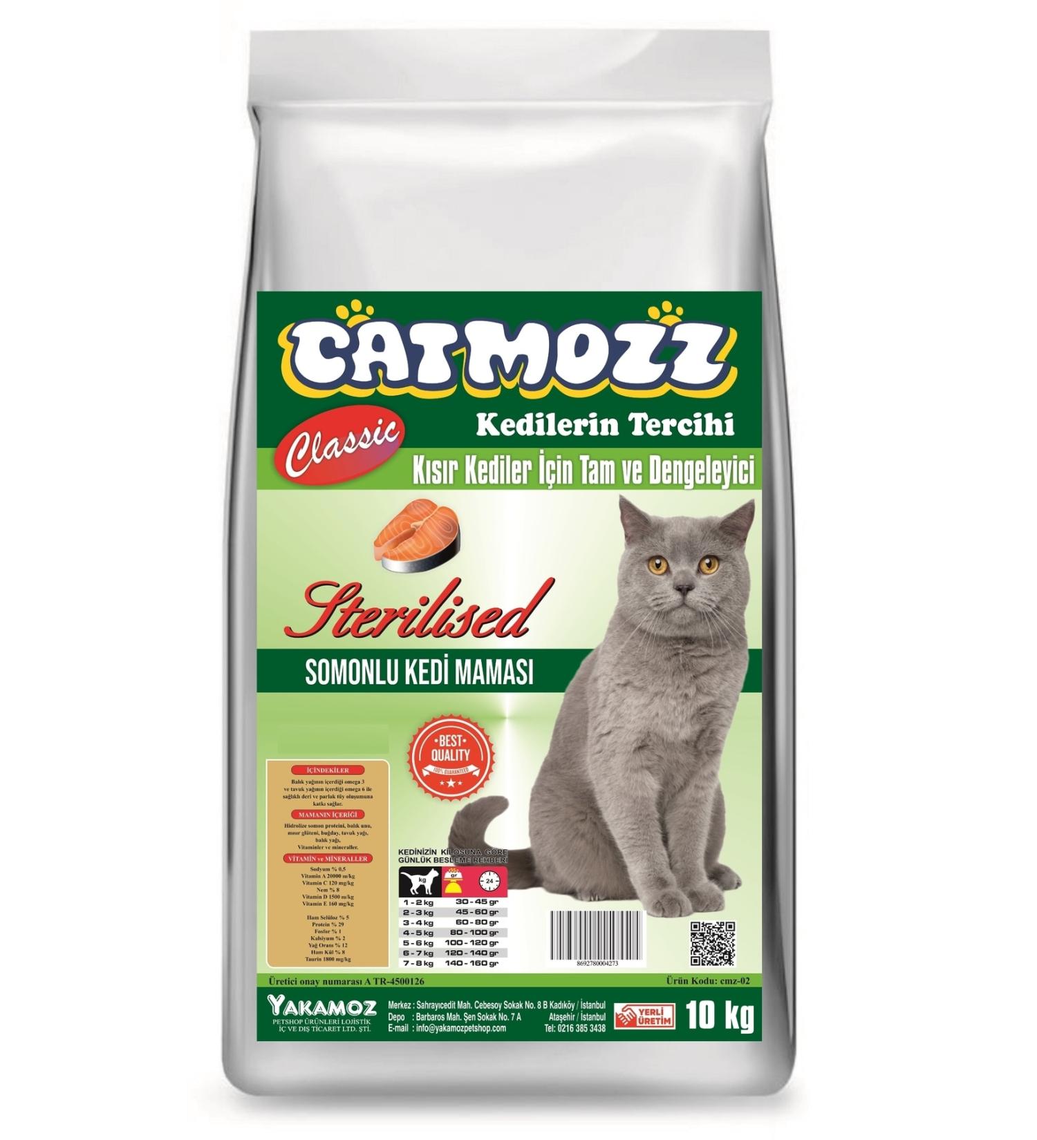 CatMozz Classic Salmon Sterilized Adult Cat Food 10 Kg