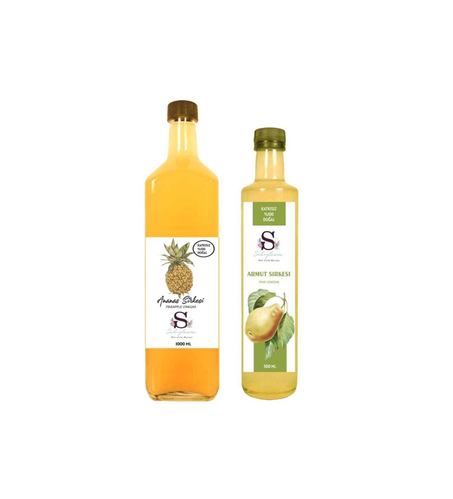 Suheylaana Natural Pineapple Vinegar 1000 Ml And Natural Pear Vinegar 500 Ml