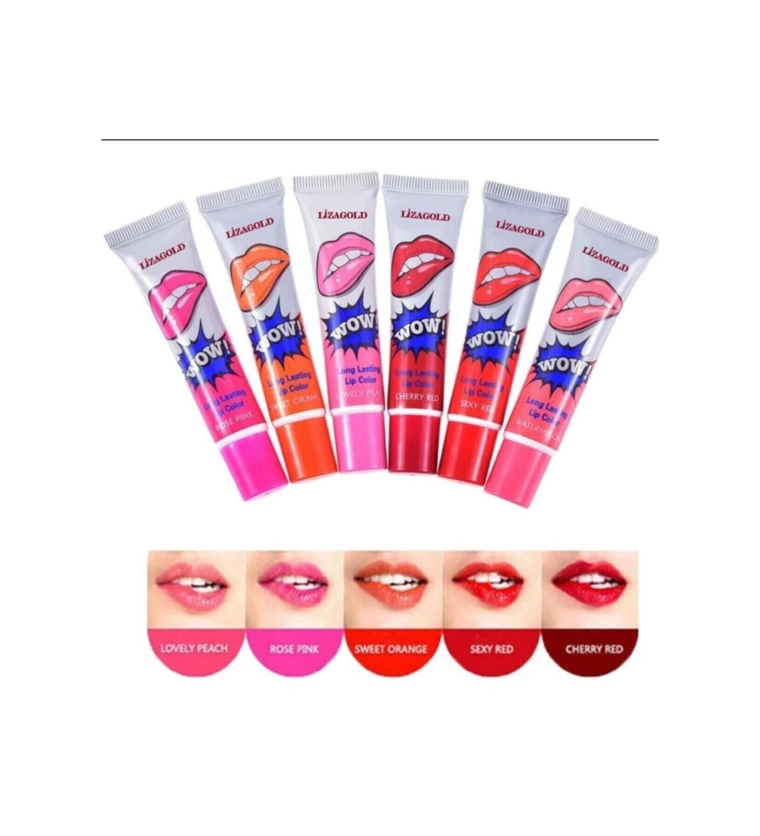 Permanent Peelable Lipstick Set of 6