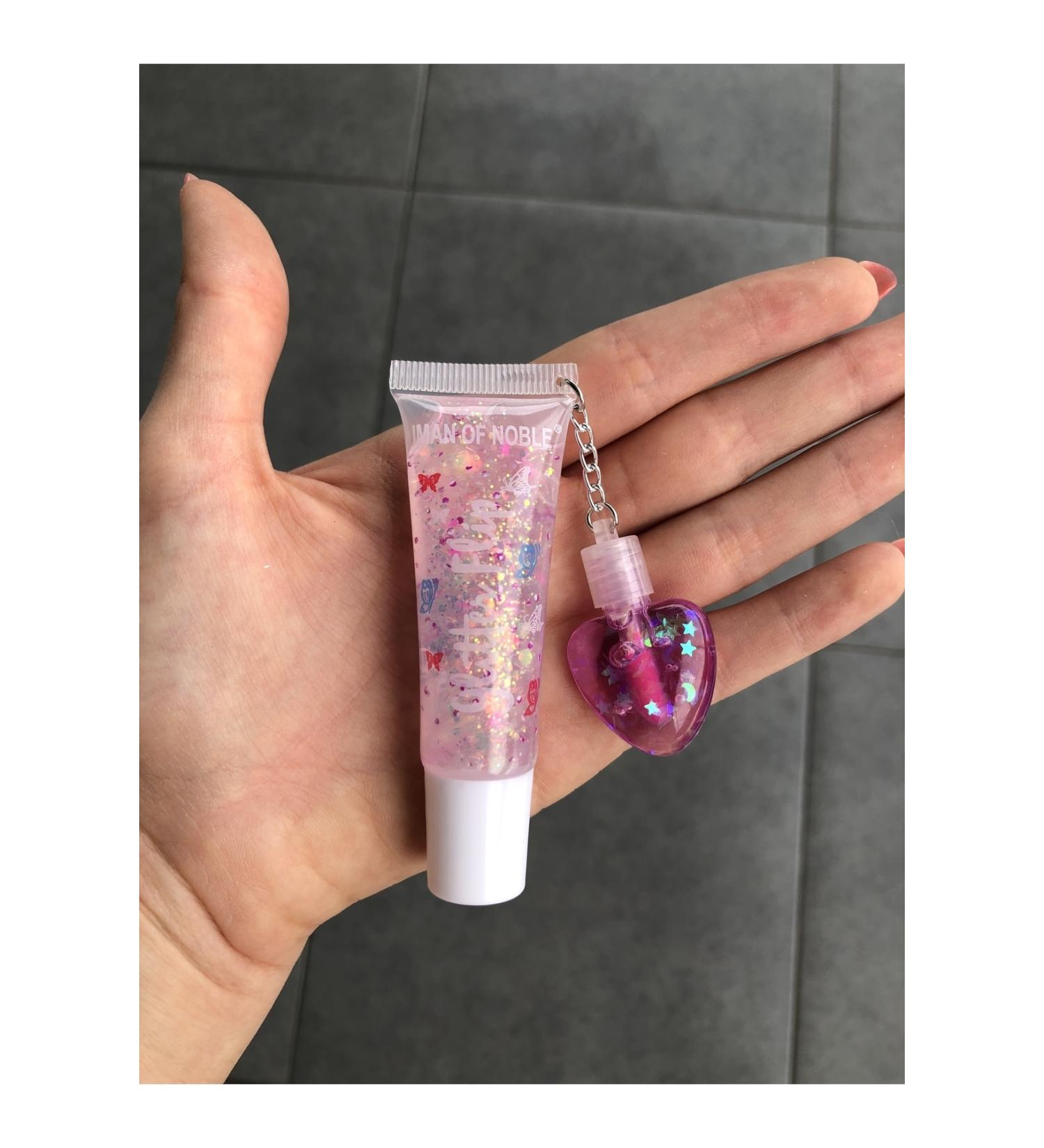 IMAN OF NOBLE Heart-shaped 2-Piece Lip Gloss Lip Balm Lip Gloss Lip Oil Shiny Glitter