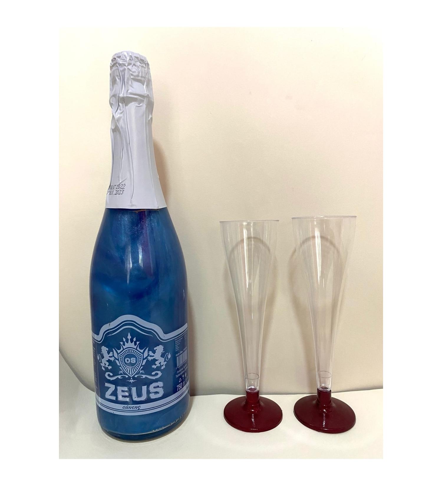 OS ZEUS Blueberry Flavored and 2 Glasses