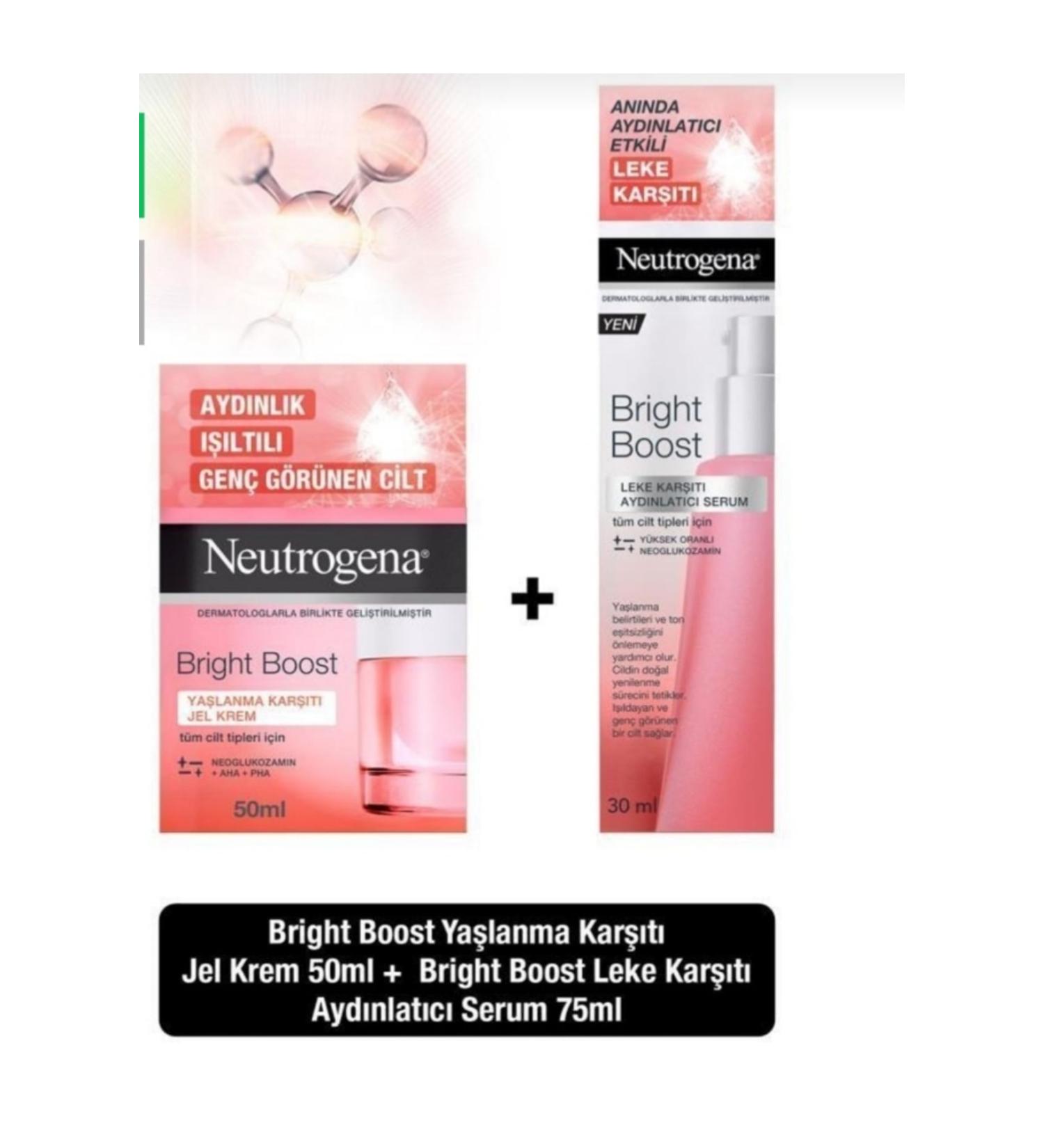 Neutrogena Bright Boost Anti-Aging Gel Cream 50ml +bright Boost Spot Brightening Serum75ml