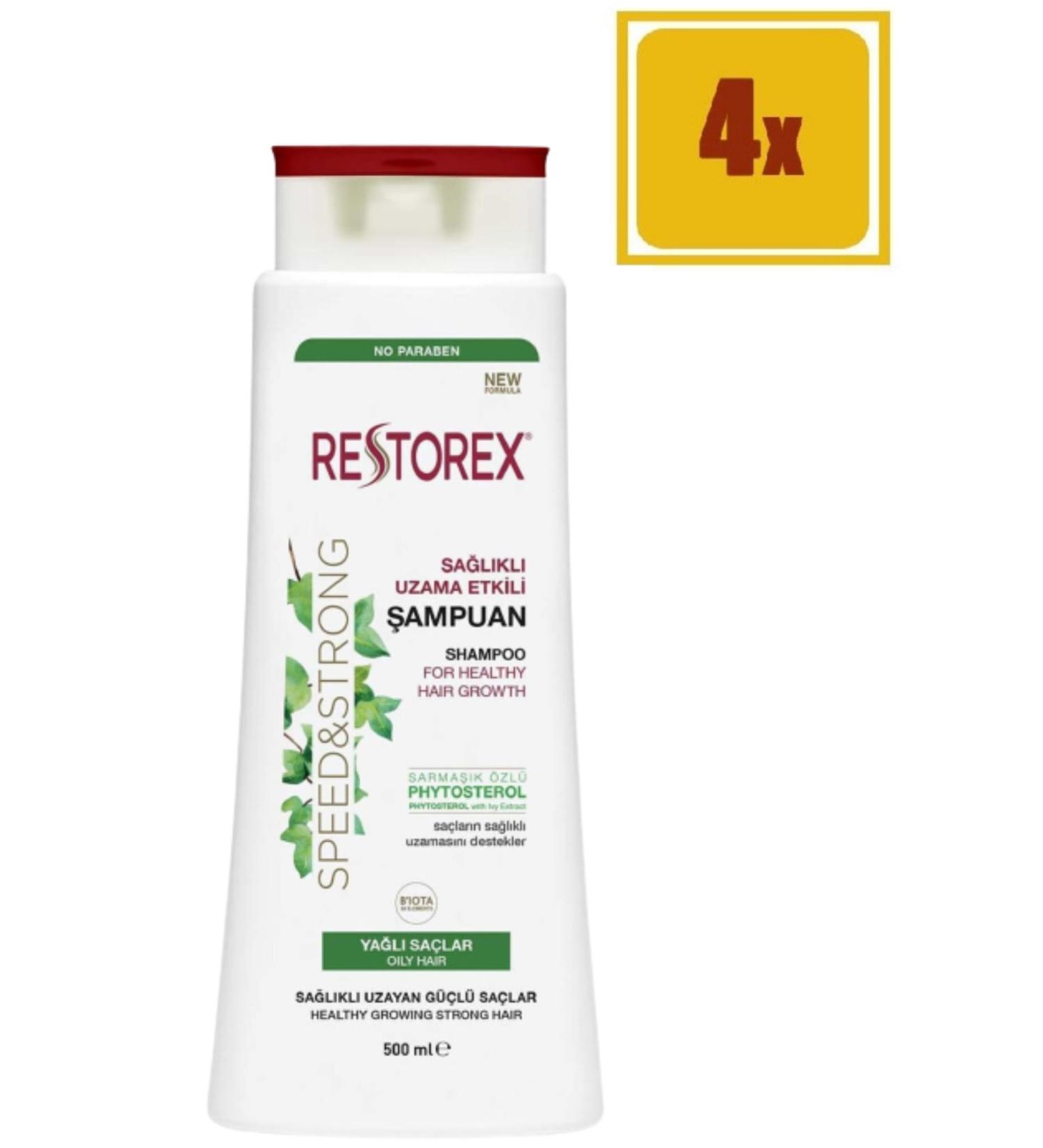 Restorex Oily Hair Shampoo 500 ml 4 Pieces