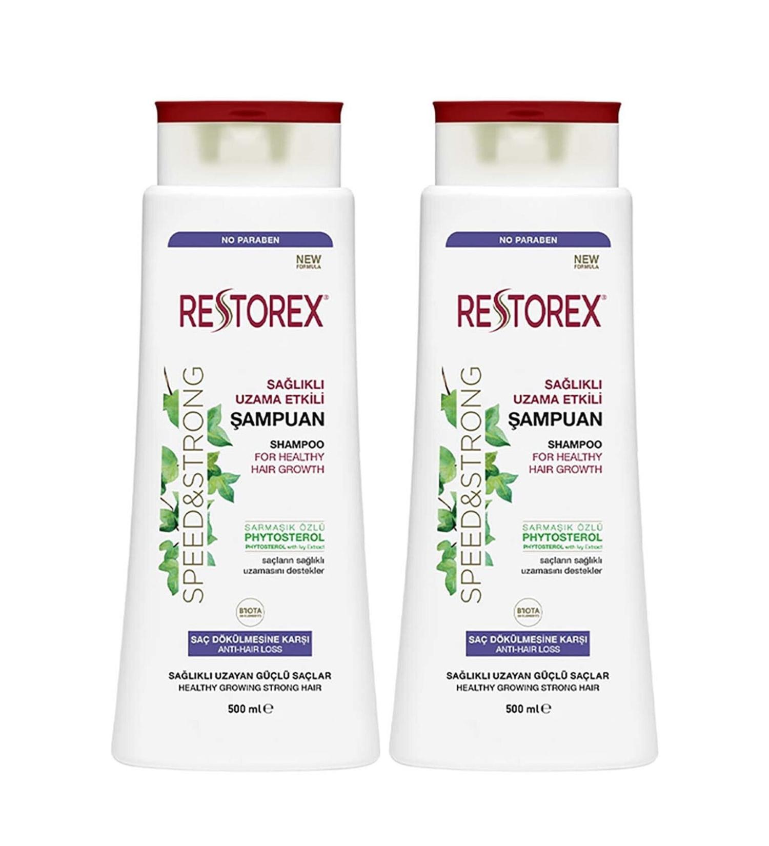 Restorex Healthy Growth Effective Anti-Hair Loss Shampoo 500ml 2 Pieces - Buy Online on GoSupps.com