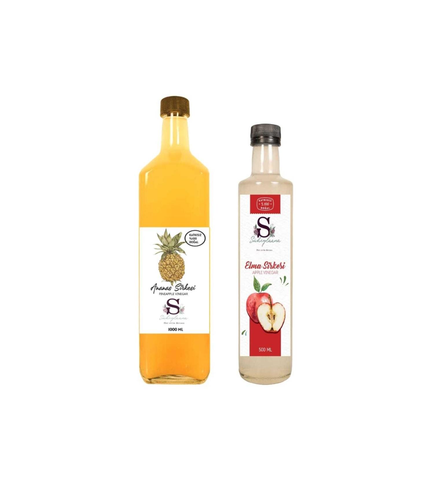 Suheylaana Natural Pineapple Vinegar 1000 Ml And Natural Apple Vinegar 500 Ml