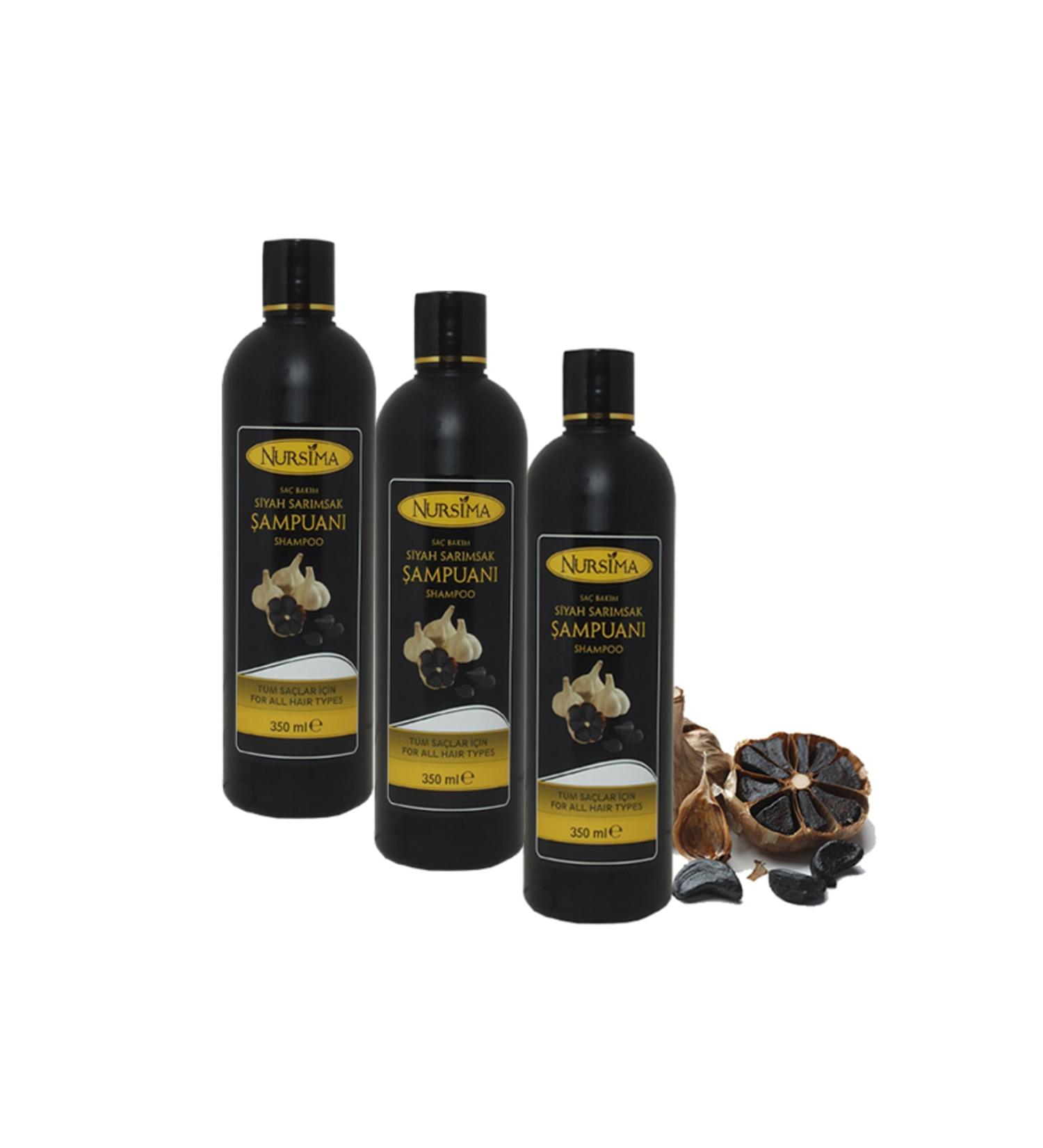 Nursima Herbal Essence Black Garlic Shampoo 350 ml 3' Pack