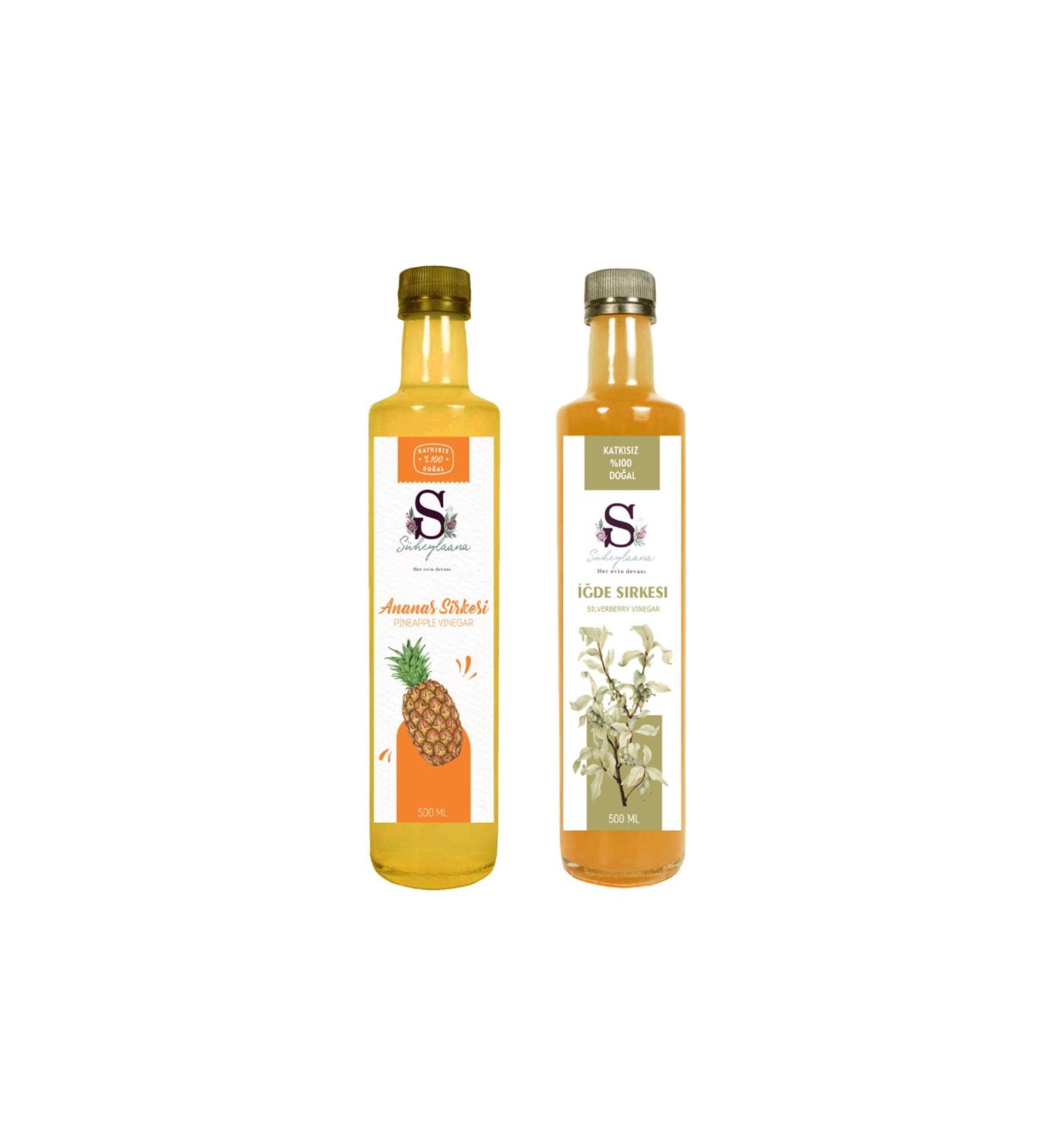 Suheylaana Natural Pineapple Vinegar 500 Ml And Natural Oleaster Vinegar 500 Ml
