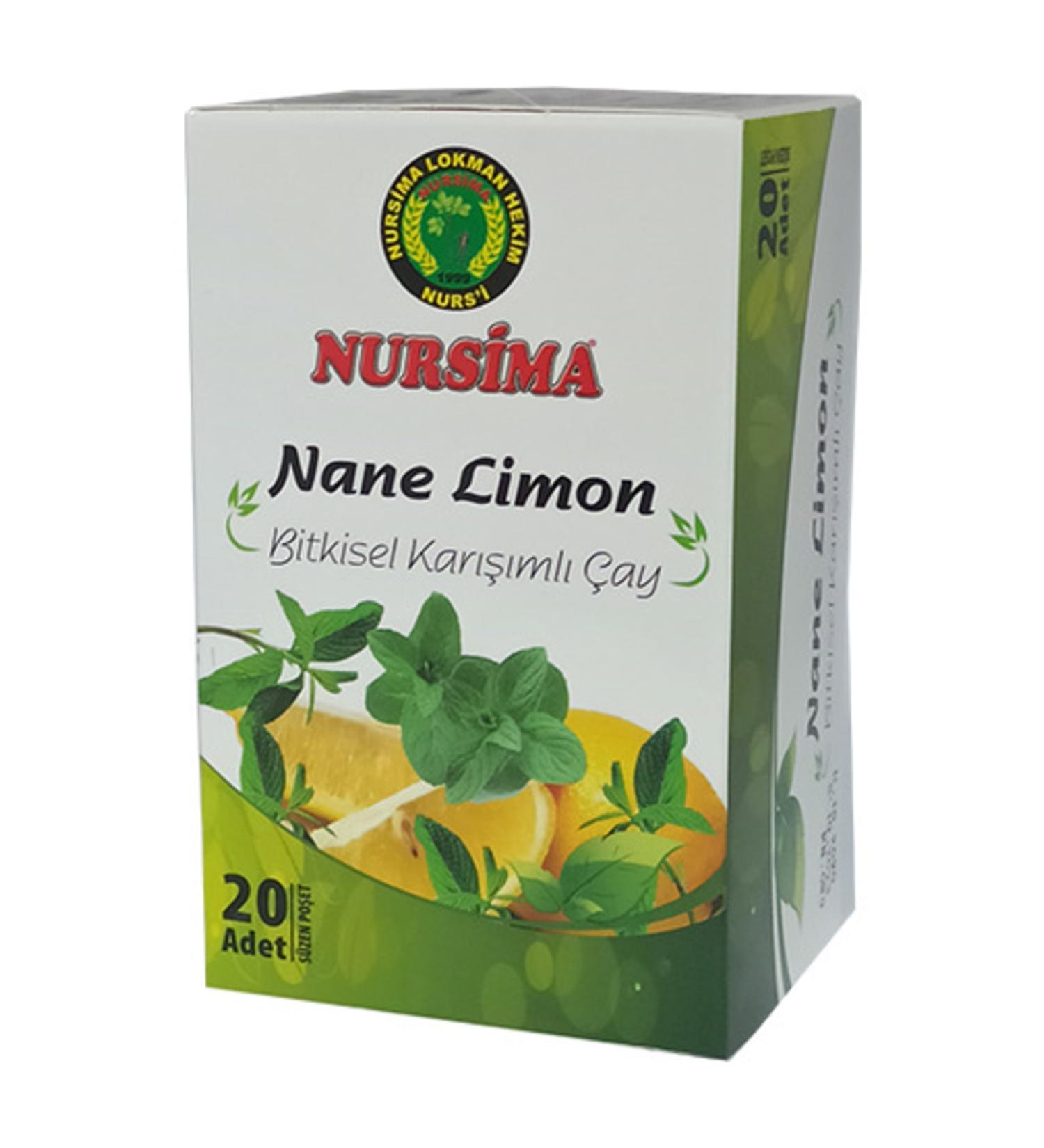 Nursima Siftaholsun Bazaar Mint Lemon Herbal Mixed Tea 20 Filtering Bags