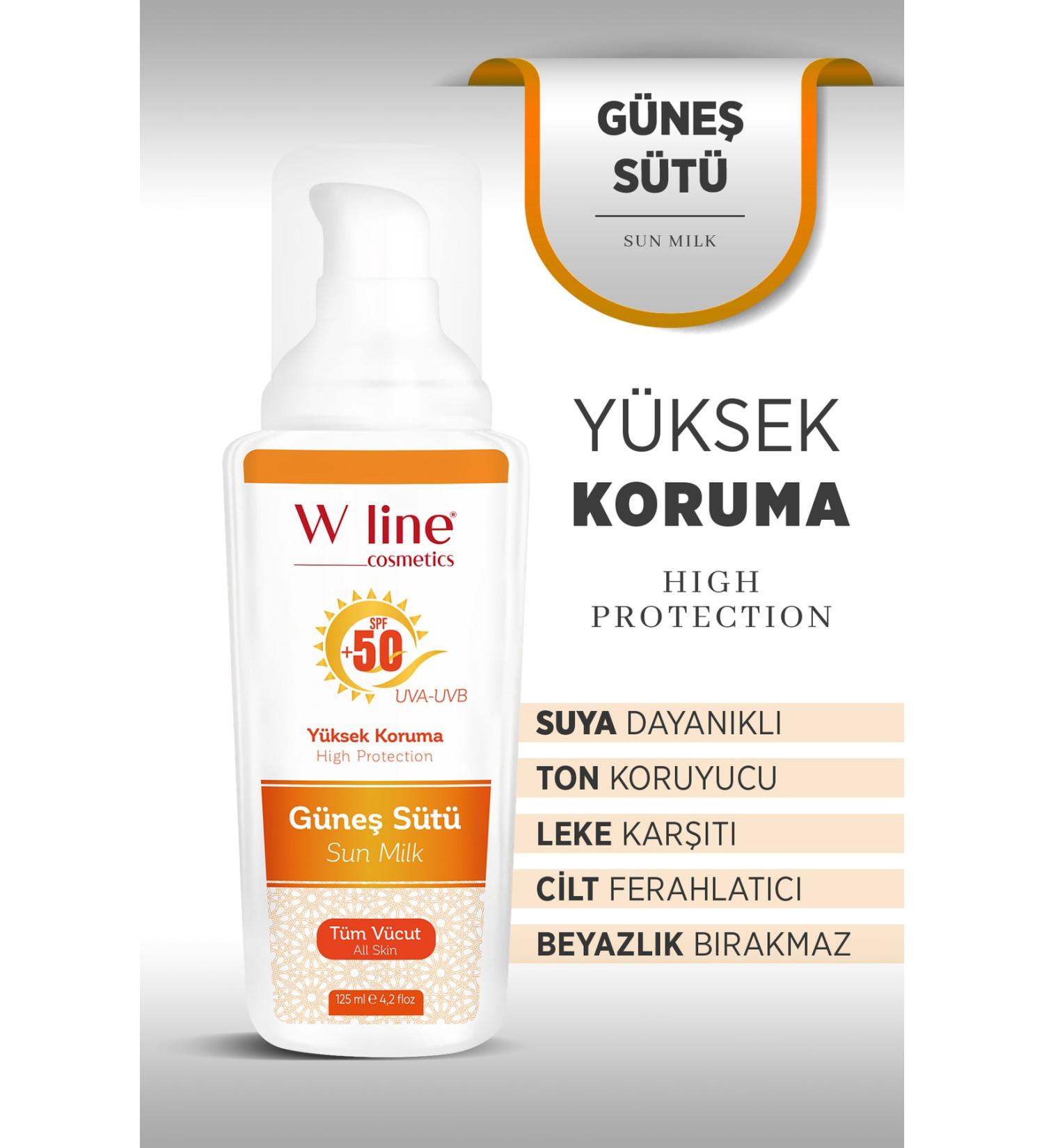 wline UV Protection Refreshing After Sun Spf50+ Face and Body Sun Milk 125ml - Buy Online on GoSupps.com