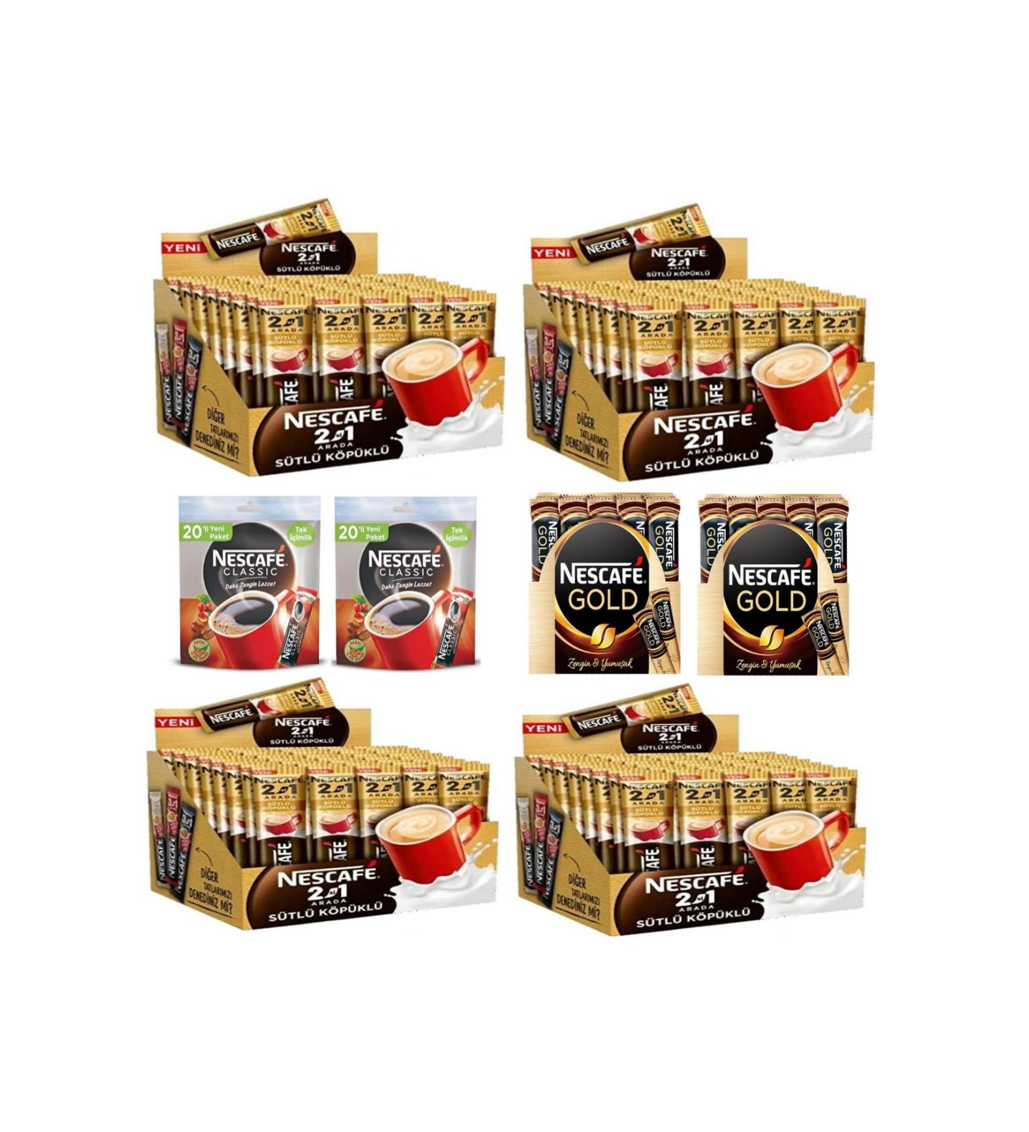 Nescafe Three in One Milk Foam 48 Piece Set 4 Packs Stick Coffee Plain Gold 20 Piece 4 Packs