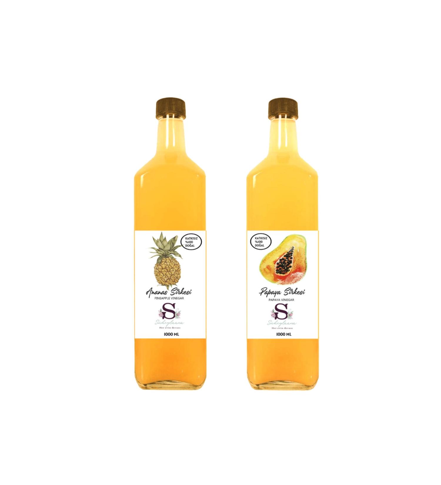 Suheylaana Natural Pineapple Vinegar 1000 Ml And Natural Papaya Vinegar 1000 Ml