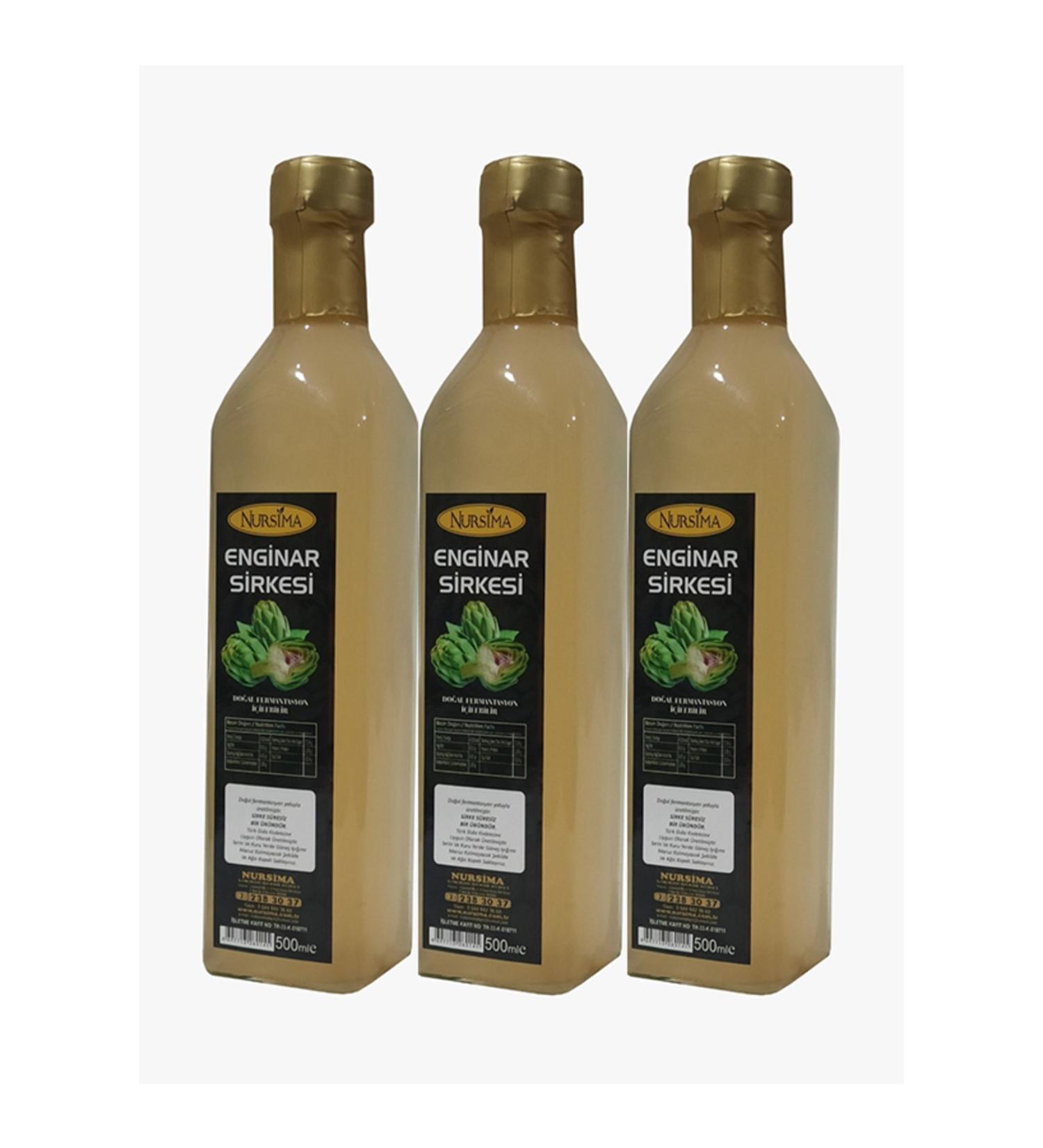 Nursima Artichoke Vinegar 500 Ml 3 Glass Package