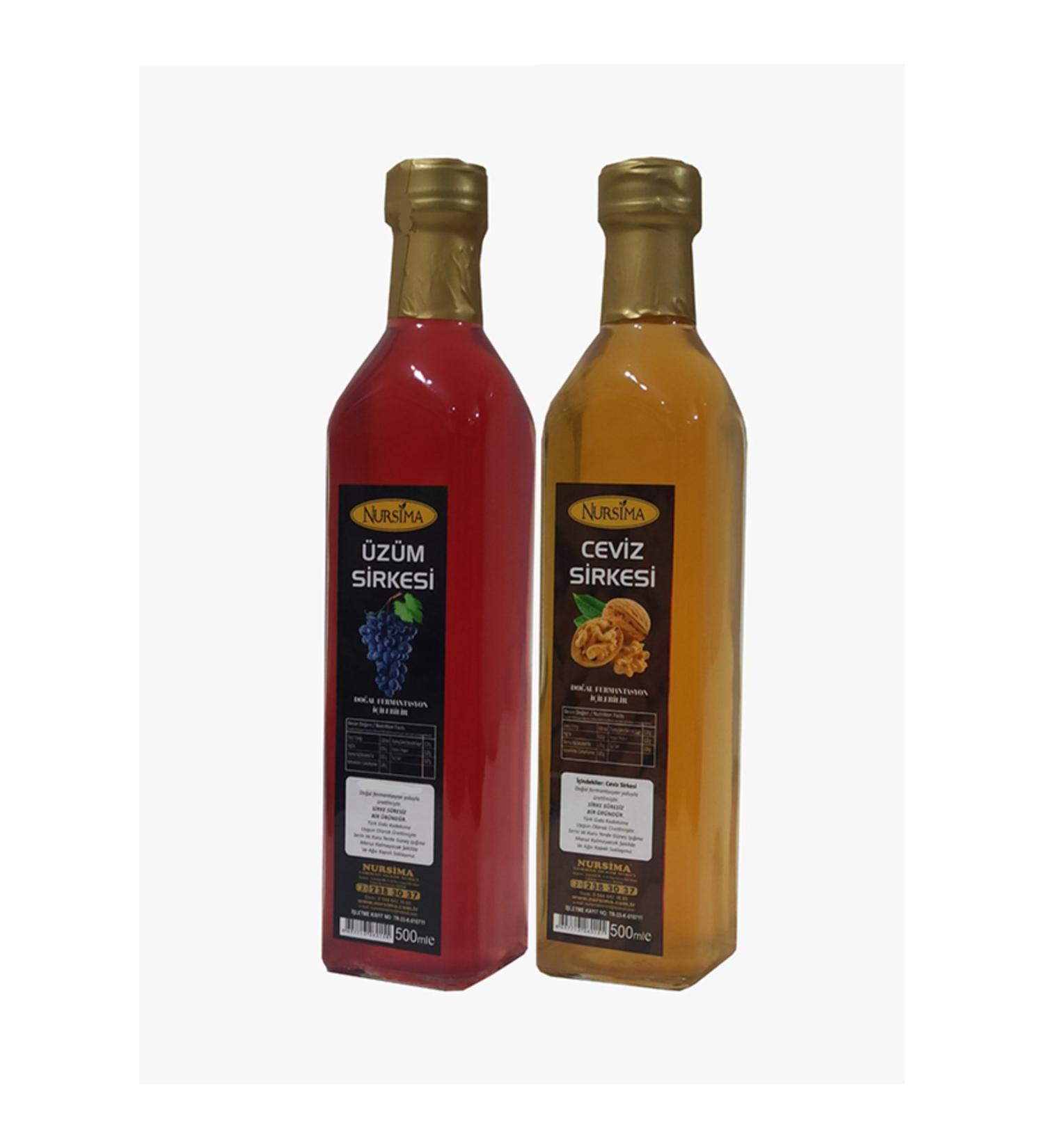 Nursima Grape Vinegar 500 ml Walnut Vinegar 500 ml Glass Packaging