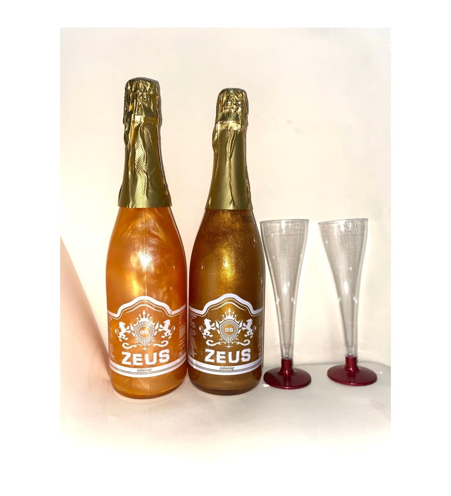 OS ZEUS Alcohol-Free Mango and Melon Flavored and 2 Glasses