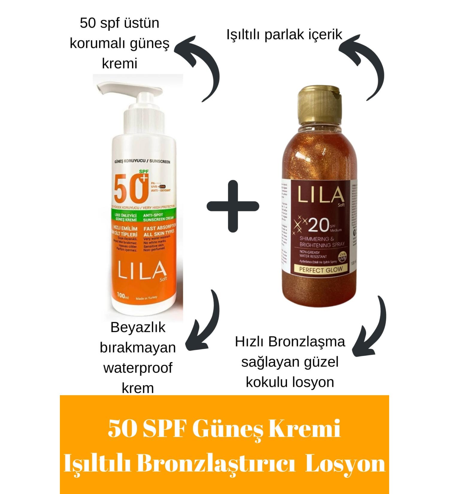 Lila Soft 50 Spf Sunscreen and Luminous Body Lotion