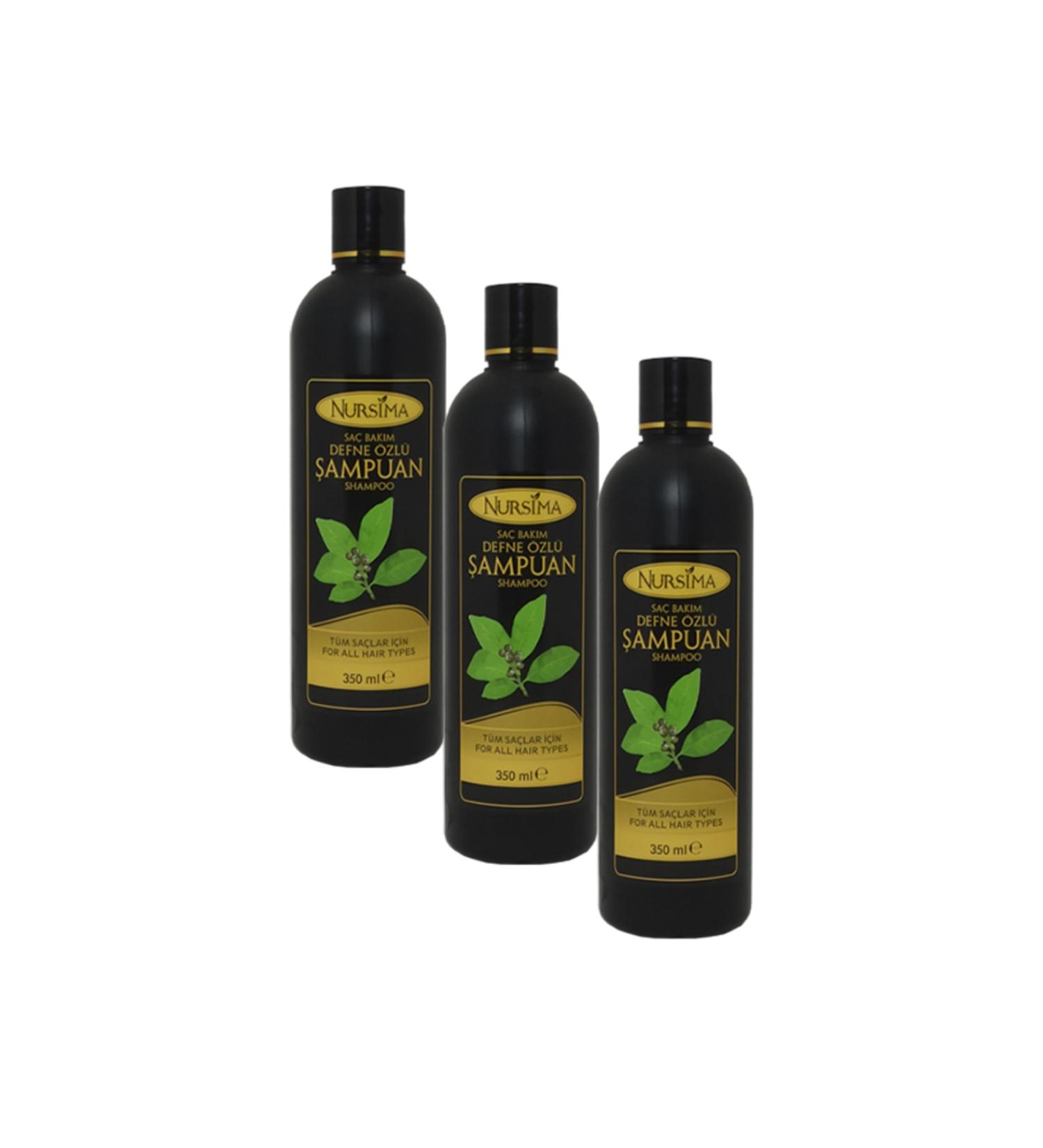 Nursima Plant Essence Argan Shampoo Collagen Shampoo Laurel Shampoo 3 X 350 ml