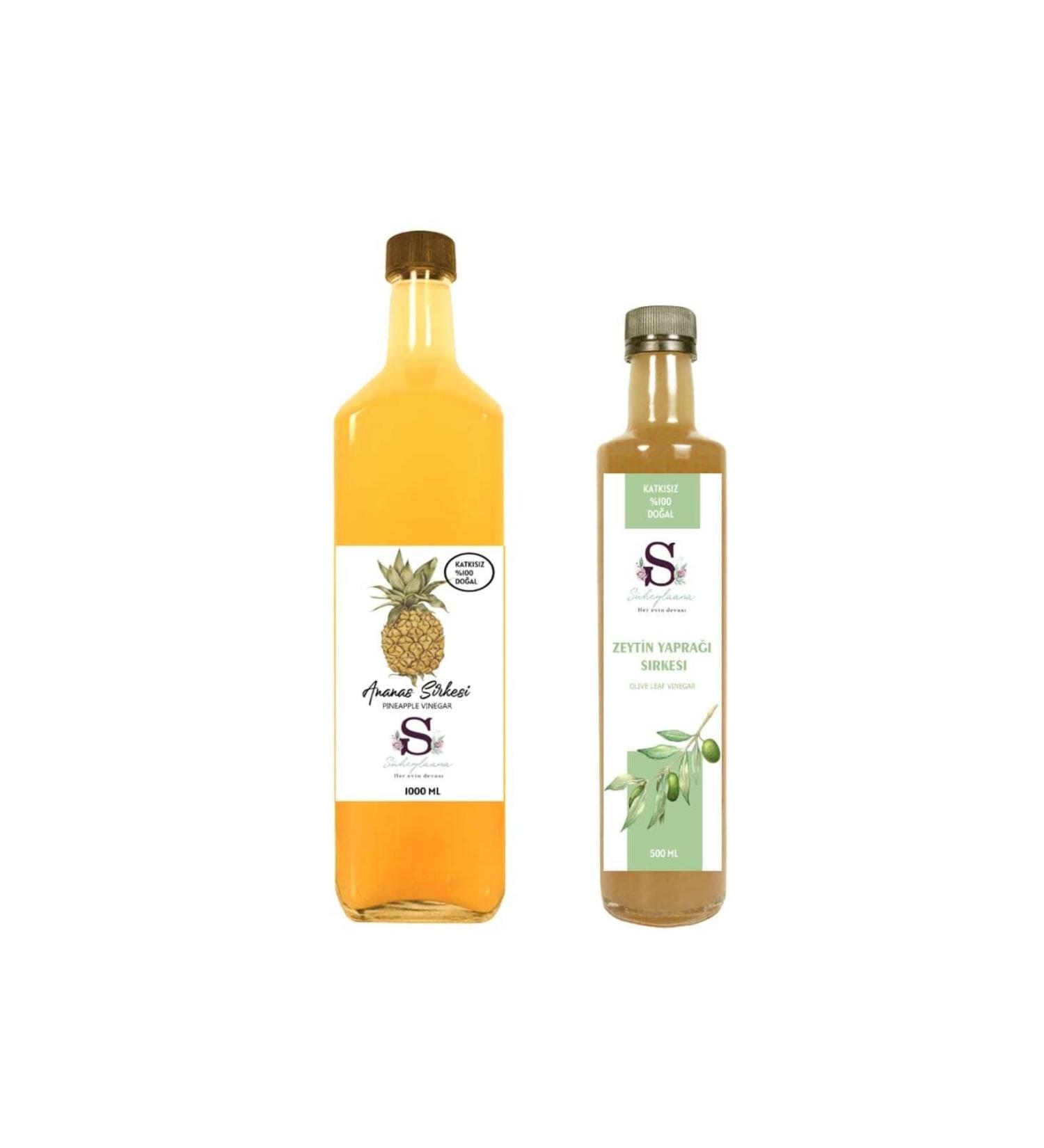 Suheylaana Natural Pineapple Vinegar 1000 Ml And Natural Olive Leaf 500 Ml