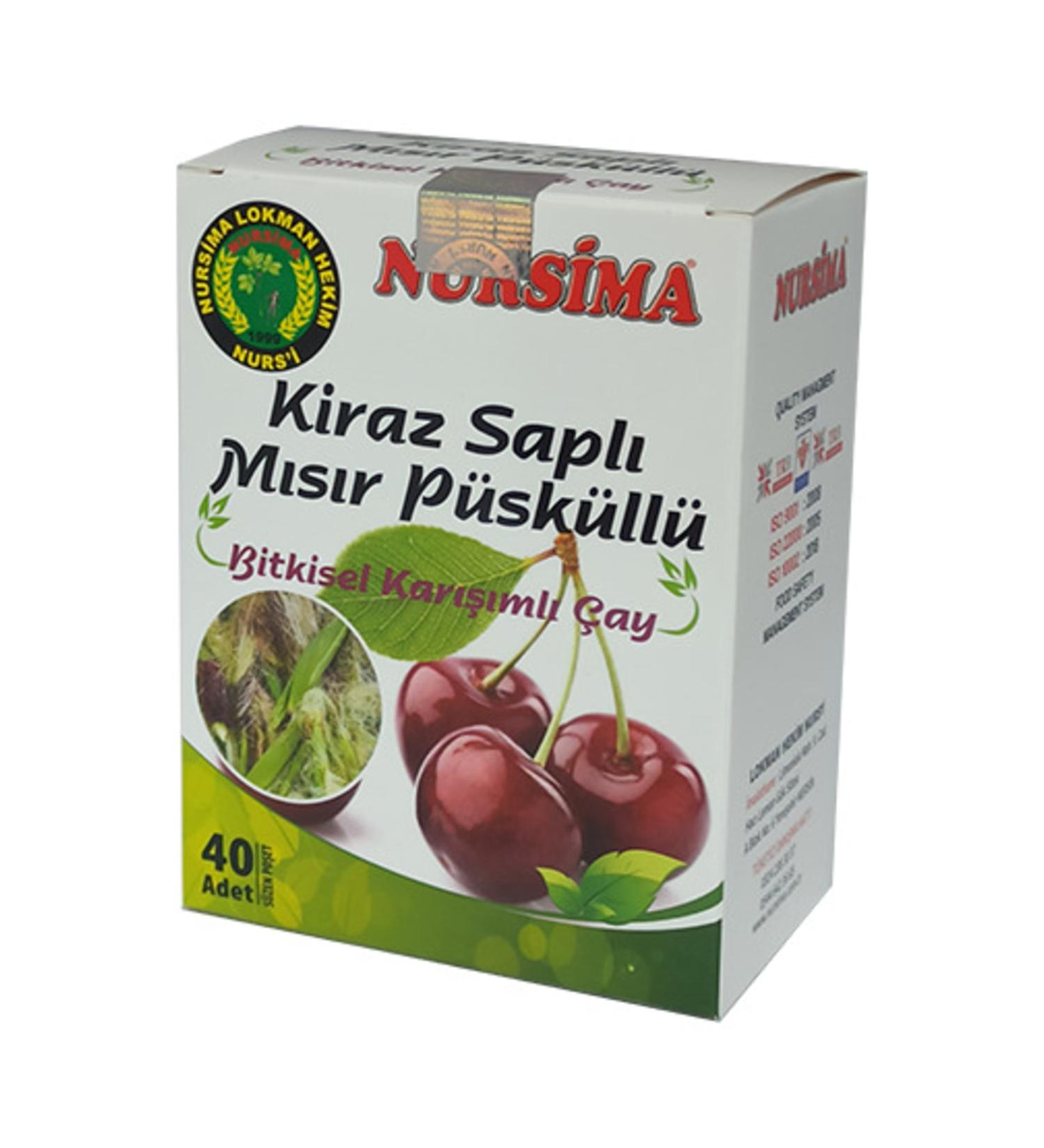 Nursima Cherry Stalk Corn Tassel Herbal Mix Tea 40 Filtering Bags