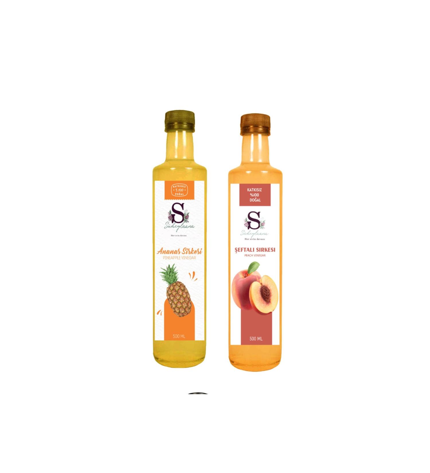 Suheylaana Natural Pineapple Vinegar 500 Ml And Natural Peach Vinegar 500 Ml