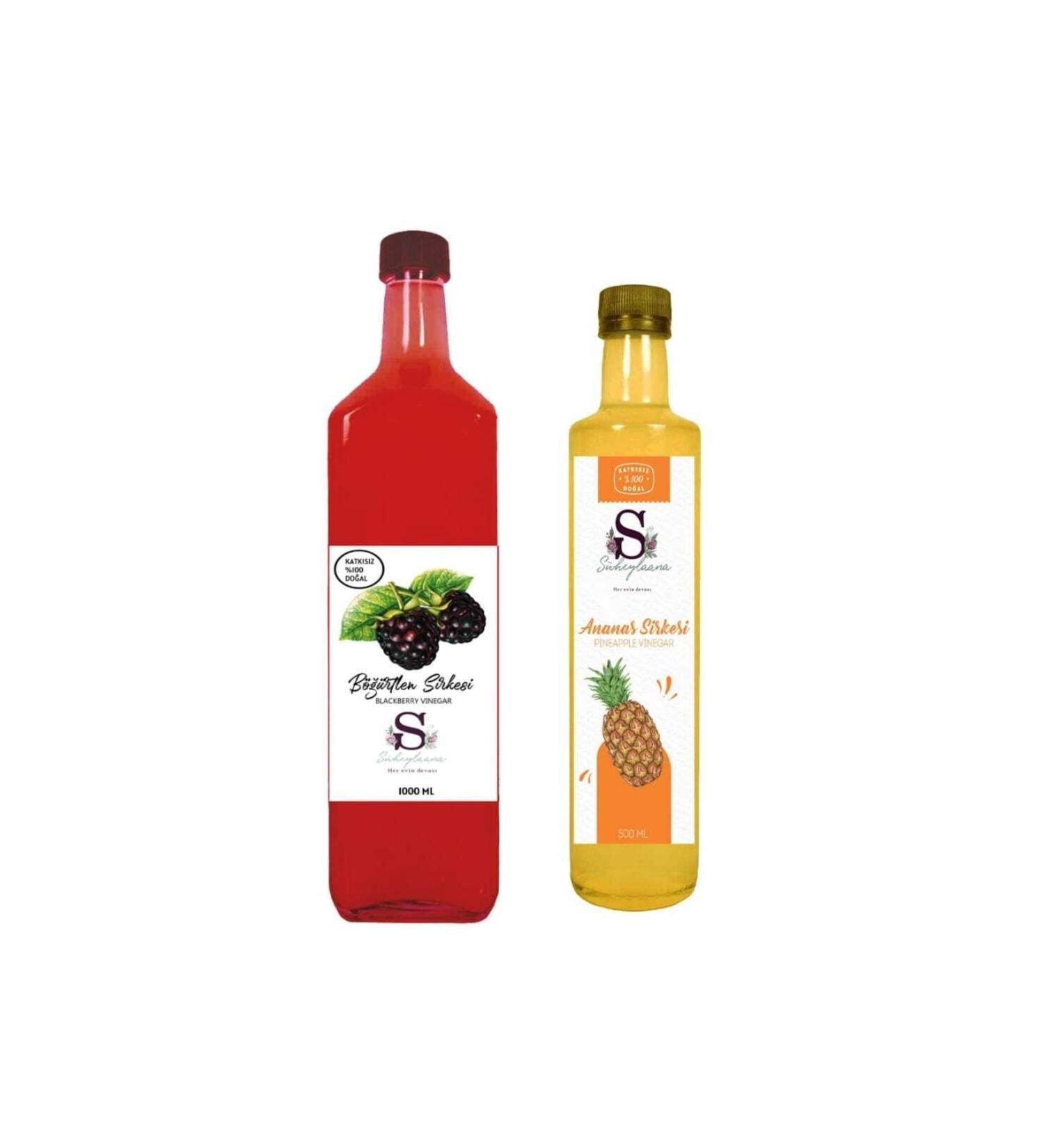 Suheylaana Natural Blackberry Vinegar 1000 Ml And Natural Pineapple Vinegar 500 Ml