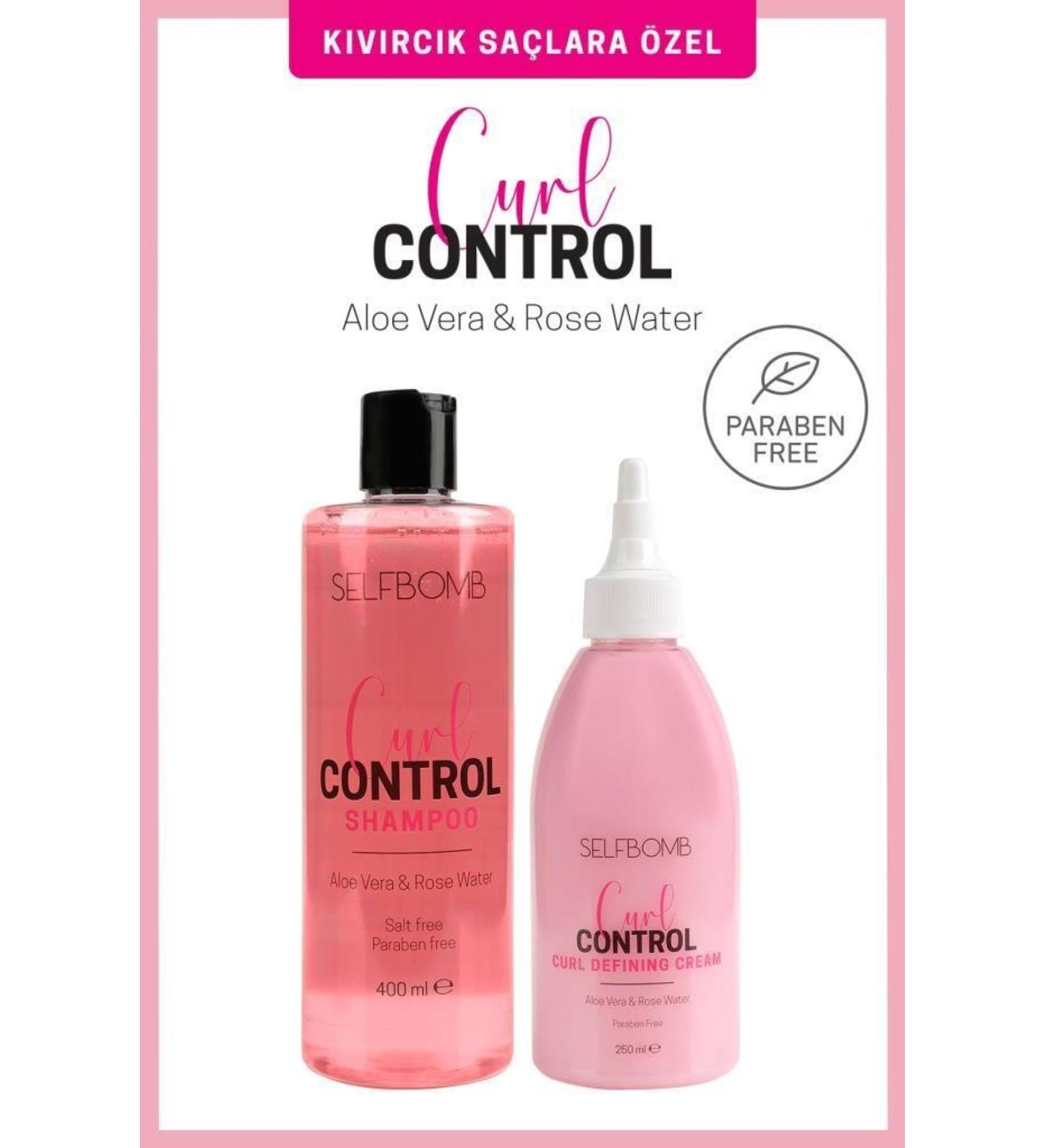 SelfBomb Aloe Vera-Rose Curly Hair Shampoo Leave-In Conditioner Set