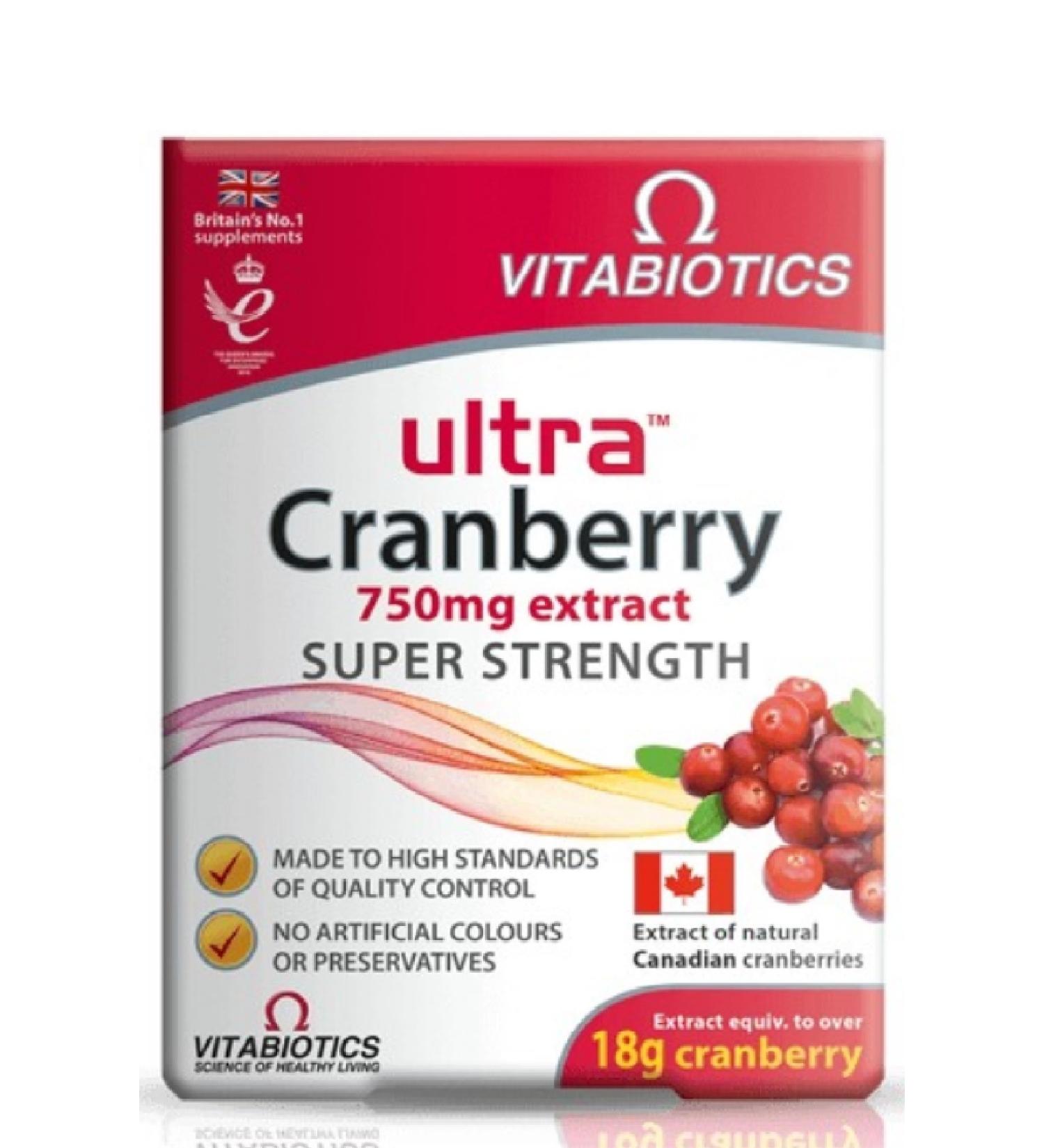 ULTRA Vitabiotics Cranberry 750 Mg Extract 30 Tablets