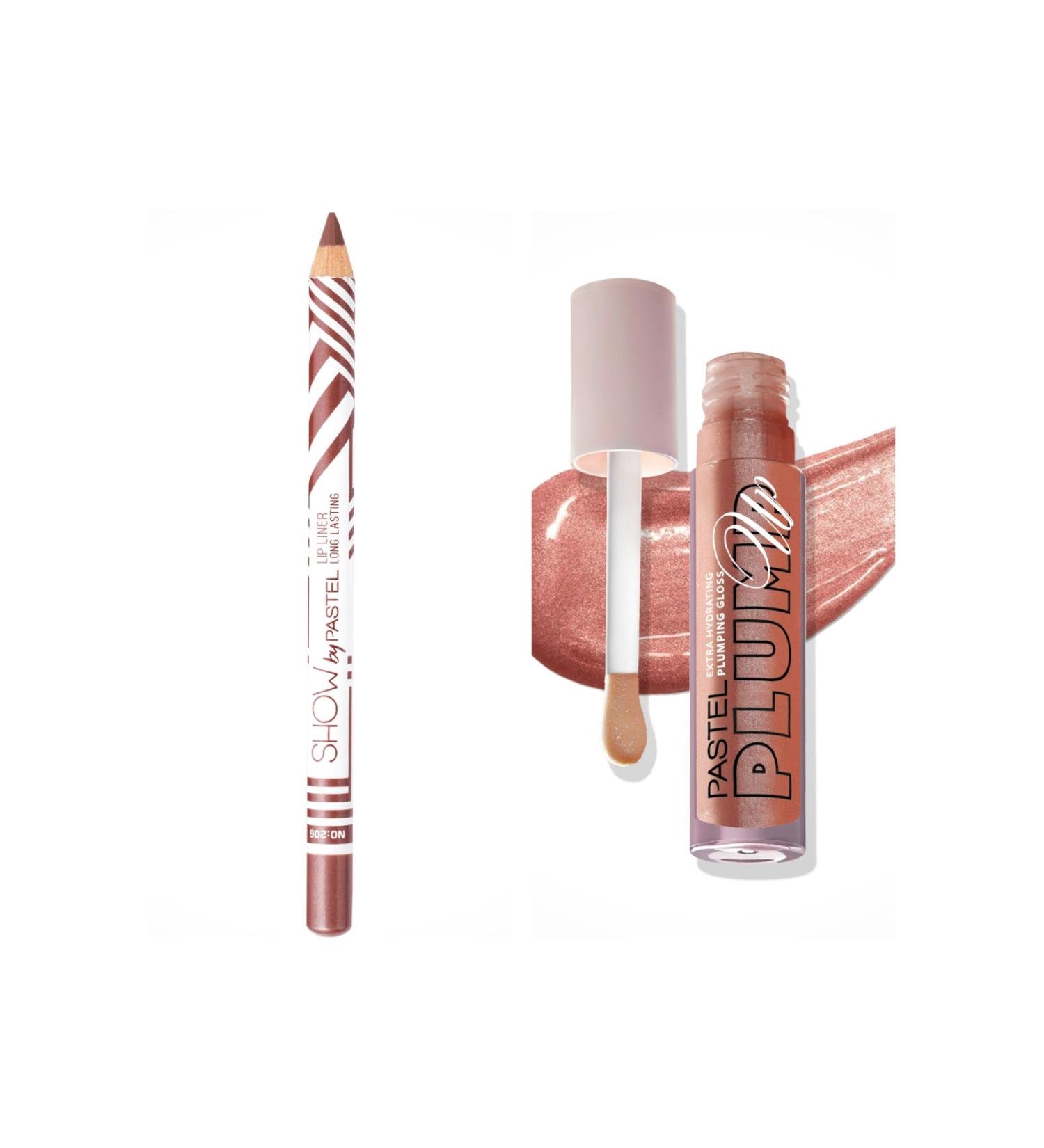 Pastel Show By Lip Pencil No:206 + Plump Up Extra Hydrating Plumping Gloss No:202