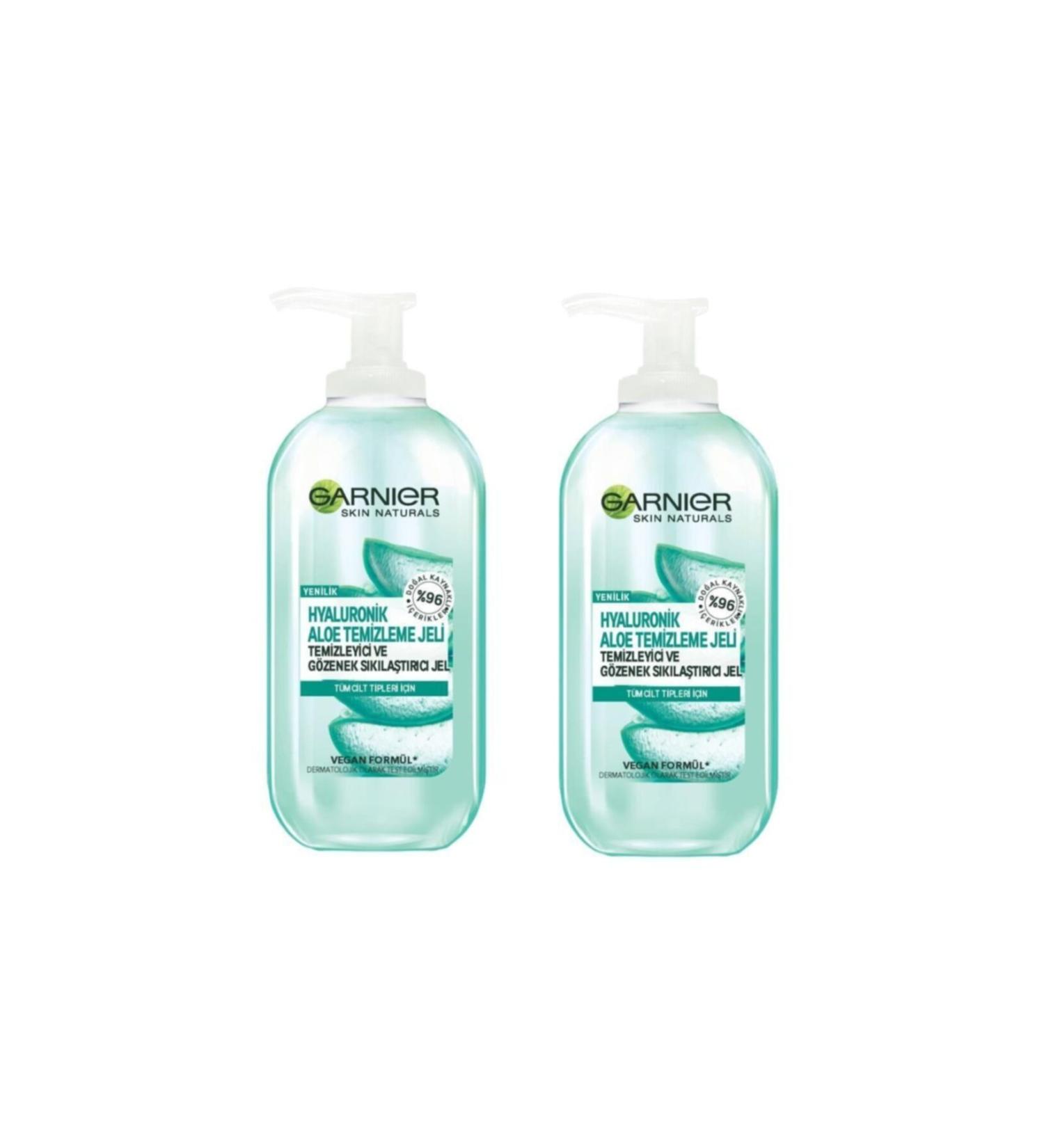 Garnier Hyaluronic Aloe Cleansing Gel 200 ml X2 Pcs
