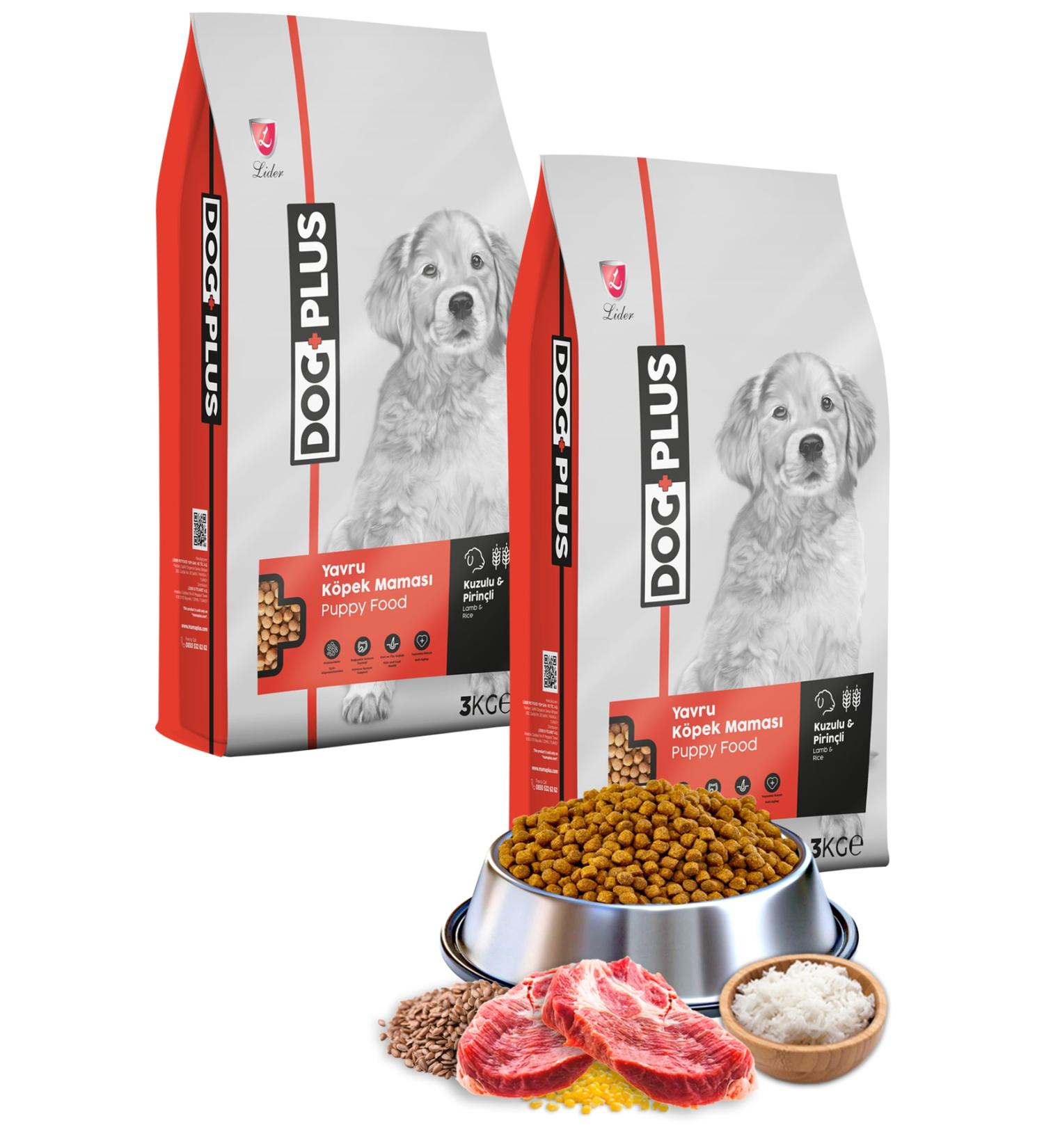 DogPlus Lamb Meat Rice Puppy Food 3 Kg X 2 Pieces - Buy Online on GoSupps.com